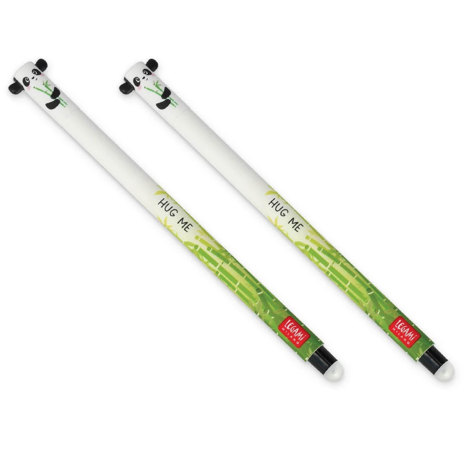 Legami Panda Erasable Gel Pen Set Of 2 Black Ink 0.7Mm Refillable Fun Design