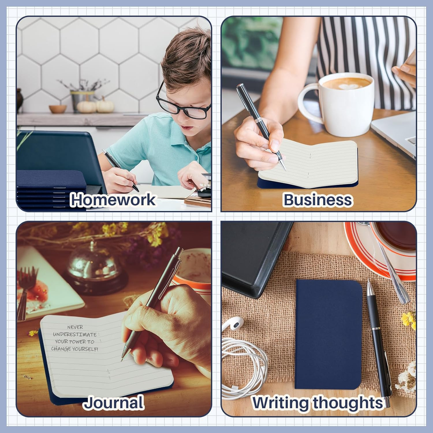 Outus 15 Pcs Mini Pocket Notebook 2.5″ X 4″ Small Journal Kraft Paper Notepads B