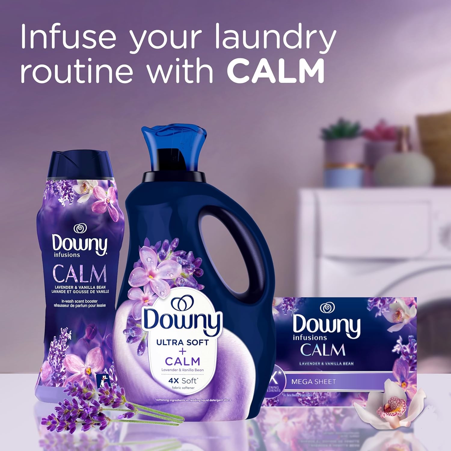 Downy Ultra Soft Fabric Softener Liquid, Calm, Lavender and Vanilla Bean, 56…