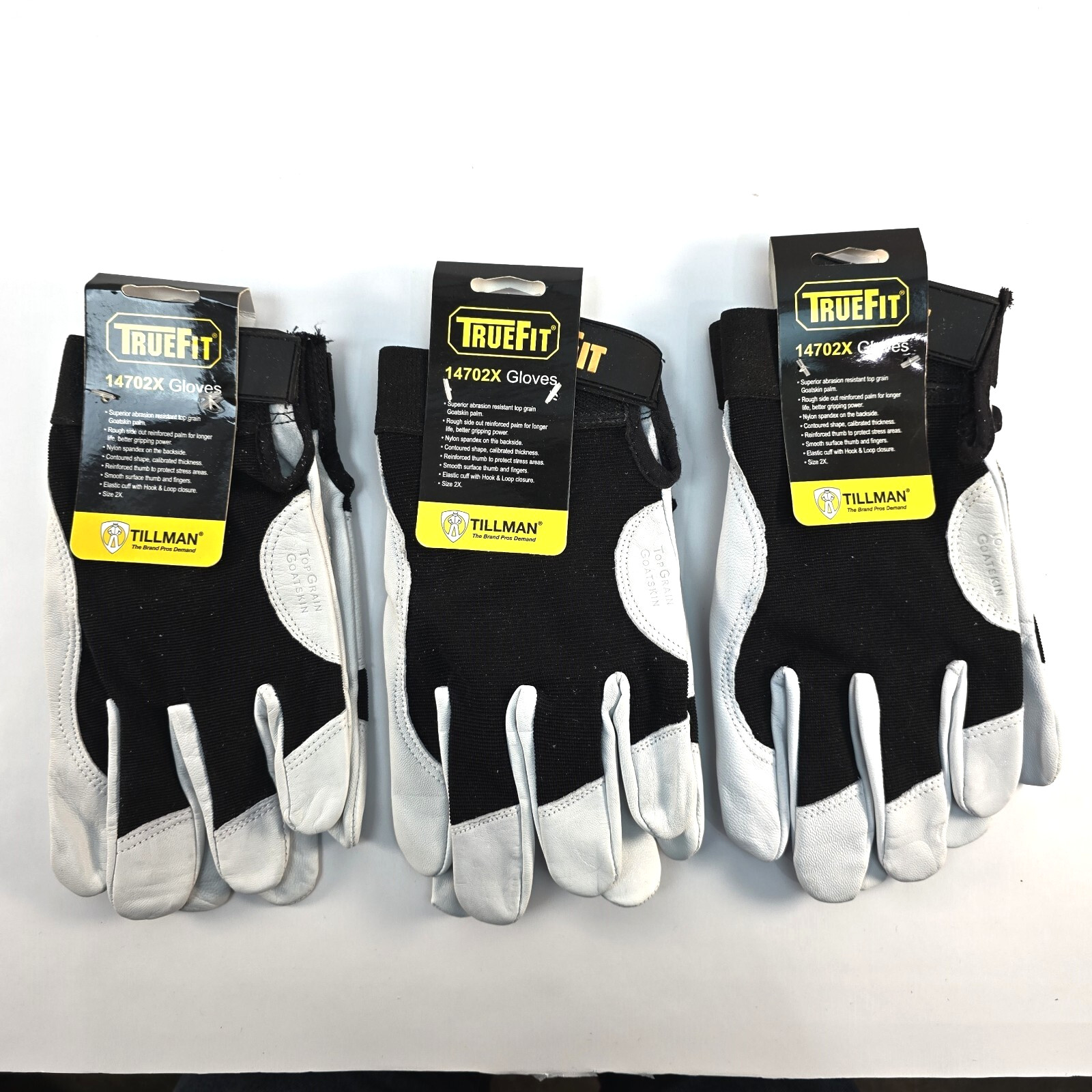 3 Pair 2XL Tillman 1470 2XL TrueFit Top Grain Goatskin Performance Work Gloves