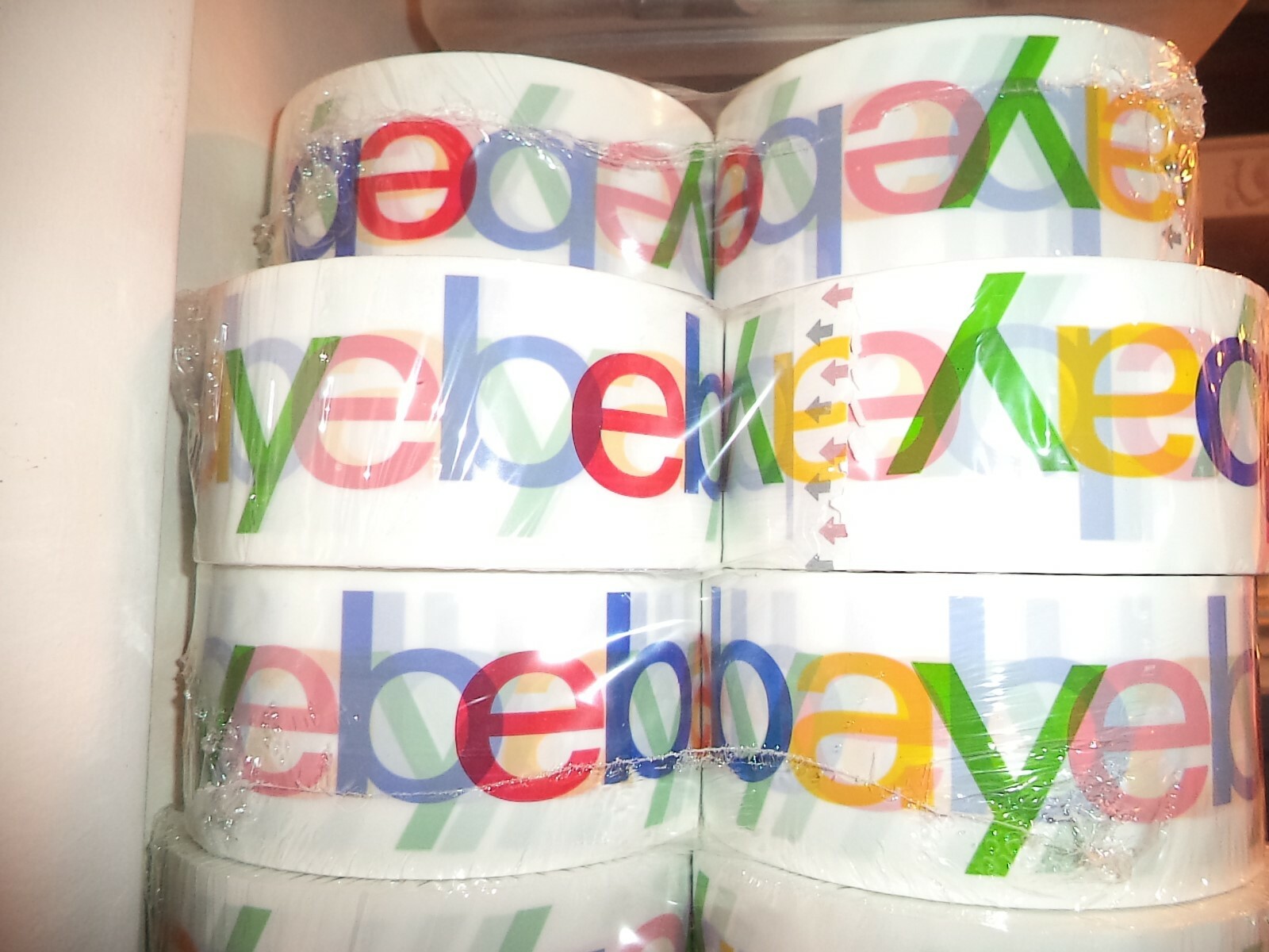 2″ x 75 yards Official eBay Branded Packaging Tape 6 ROLLS NEW multi color