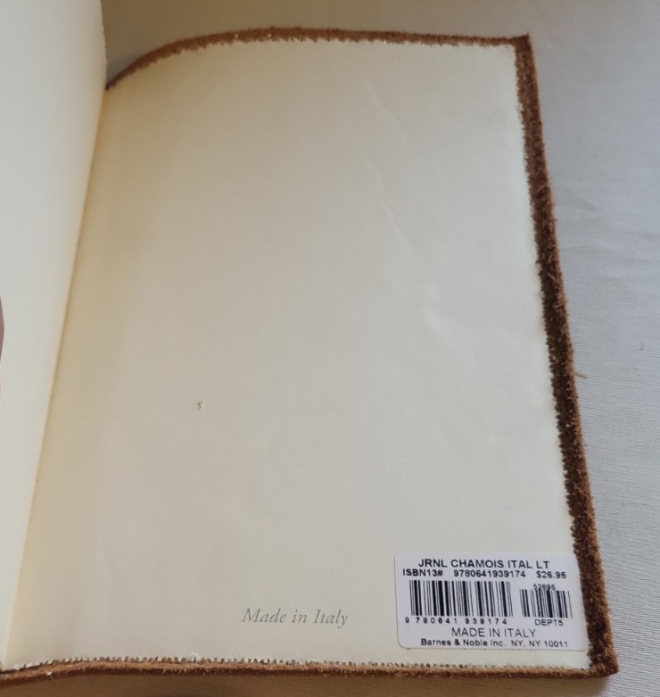 Italian Brown Leather Journal Lined Pages Barnes & Noble 7 x 9 inch New