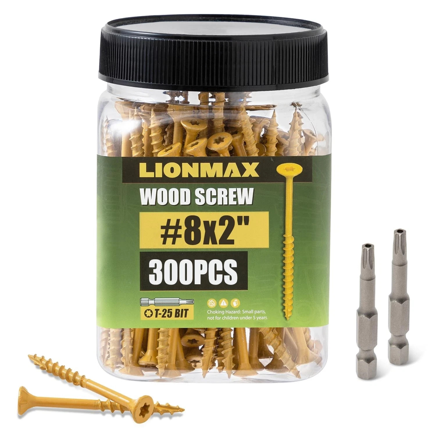 Deck Screws 2 Inch, Wood Screws #8 x 2, 300 PCS, Rust Resistant, Exterior Epo…