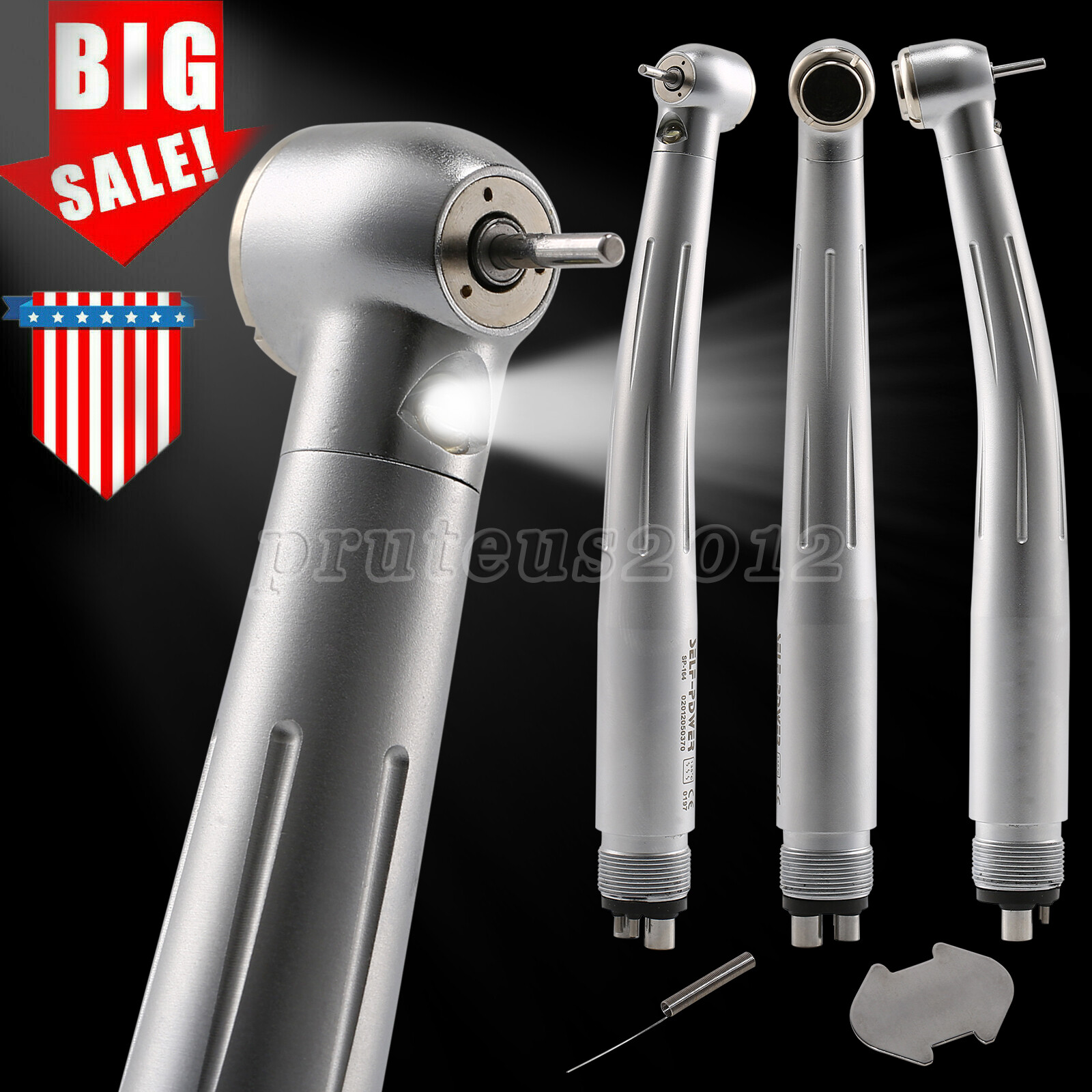 Dental LED E-generator Fiber Optic /No-LED High Speed Handpiece 4Hole Turbine CE