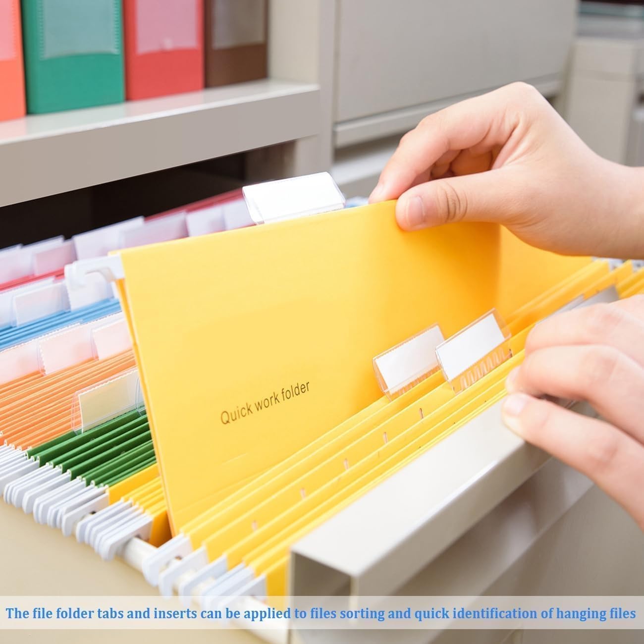 200 Sets File Folder Tabs, Insertable 3.1 x 2.4 x 1.2 inches, Clear (200pcs)