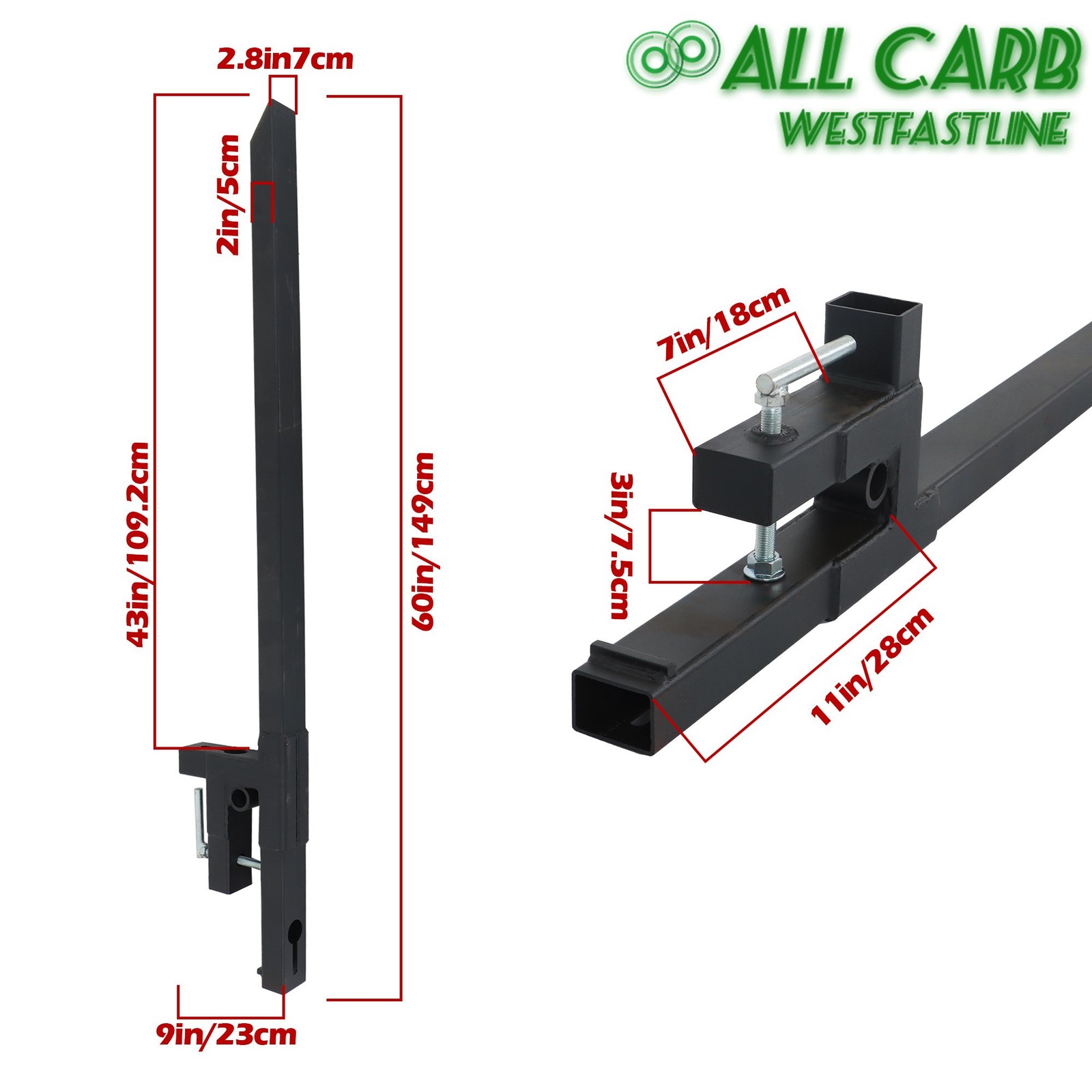 For Tractor Bucket Loader Tractor Skid Steer Clamp on Pallet Forks 60″ 2000 lbs
