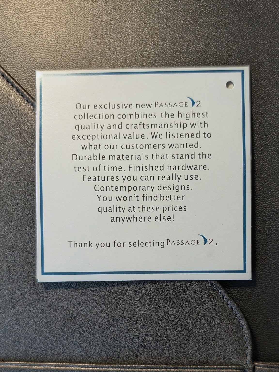 Passage 2 Model 3102 – Black leather padfolio – New in original box