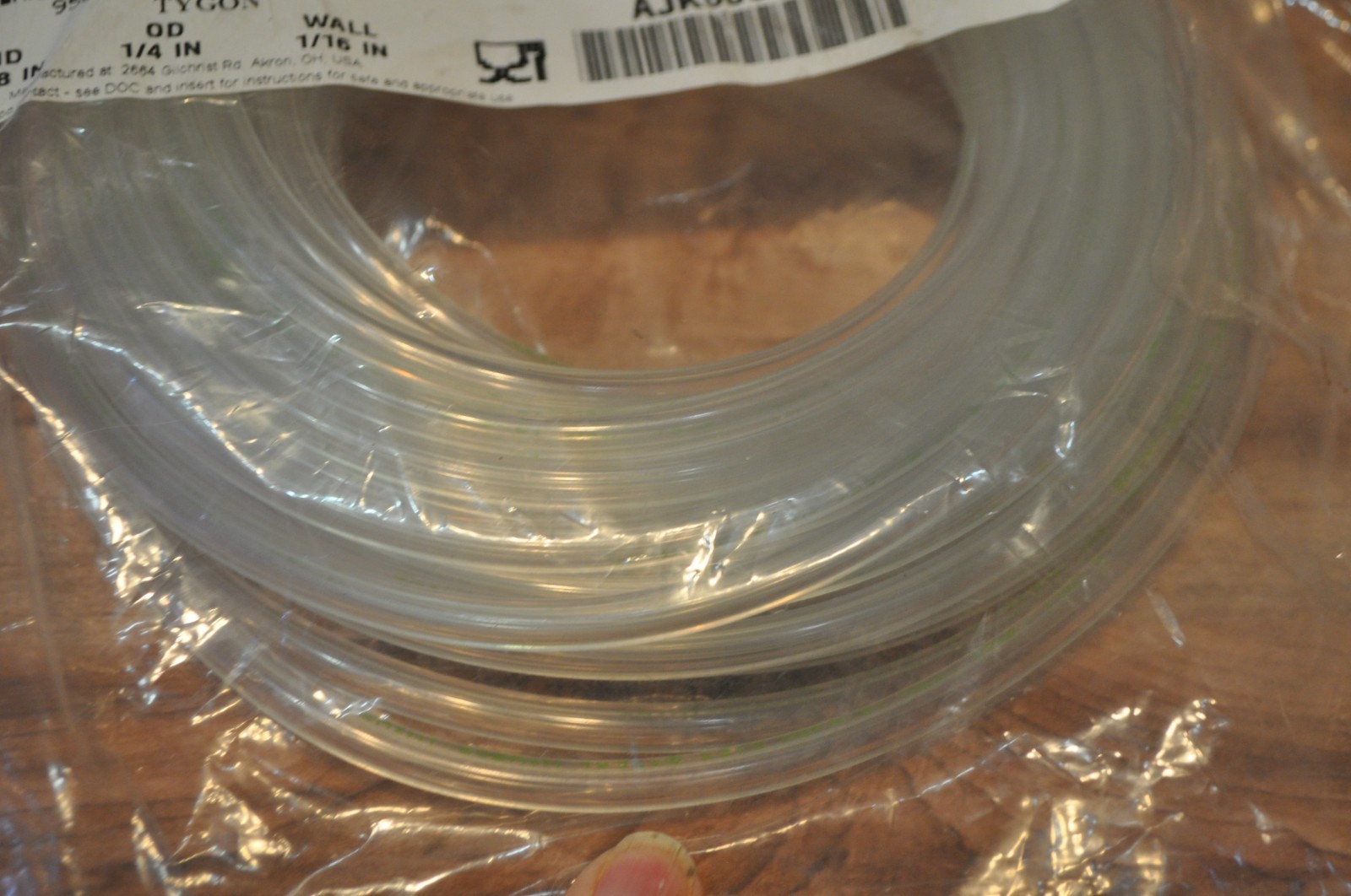 COLE-PARMER 1/8″ ID x 1/4″” OD approx 50’ L Tygon Vacuum Tube SKU# 95630-13