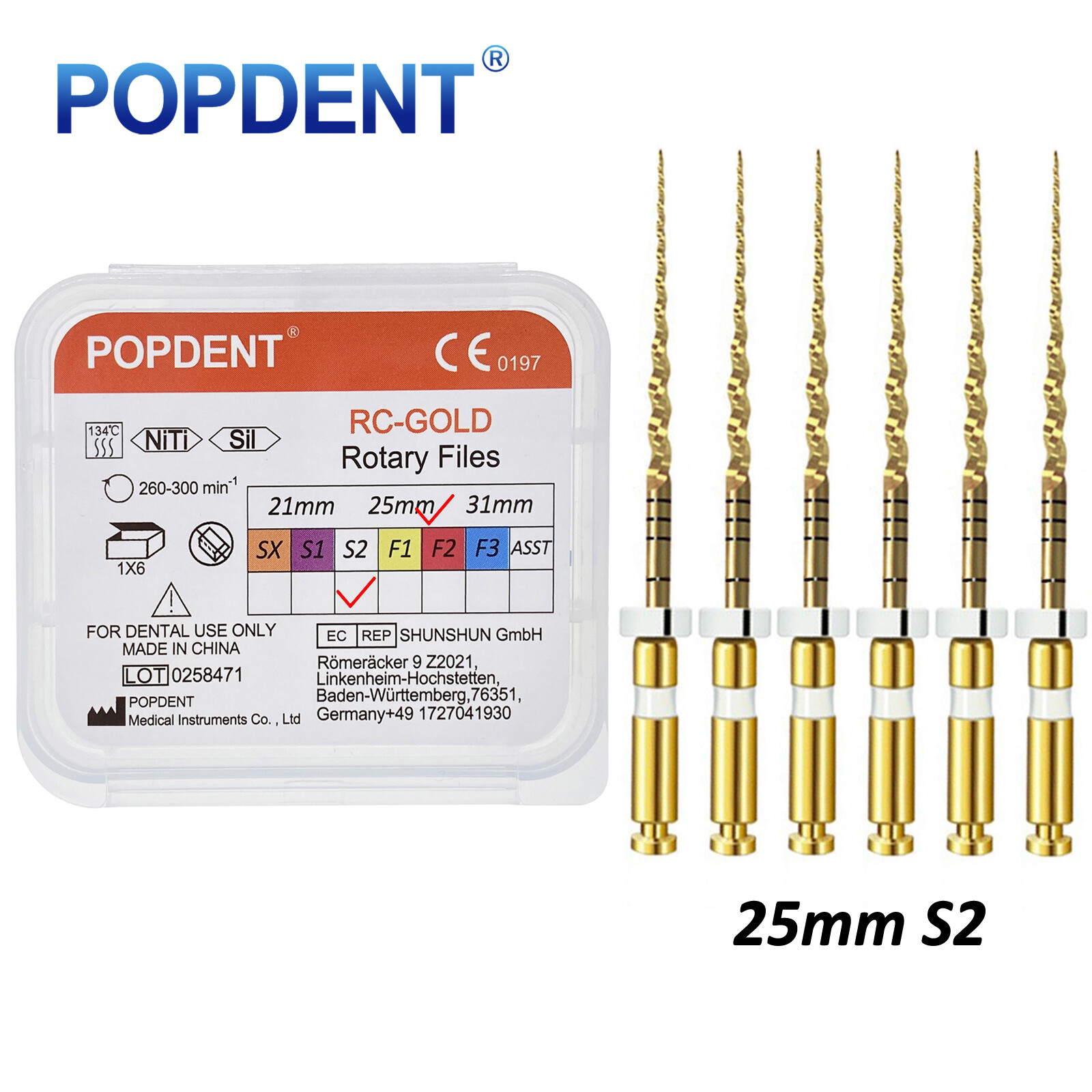 Dental Endodontic Rotary Endo Root Canal File X-Pro Blue /Gold Taper Rotary File