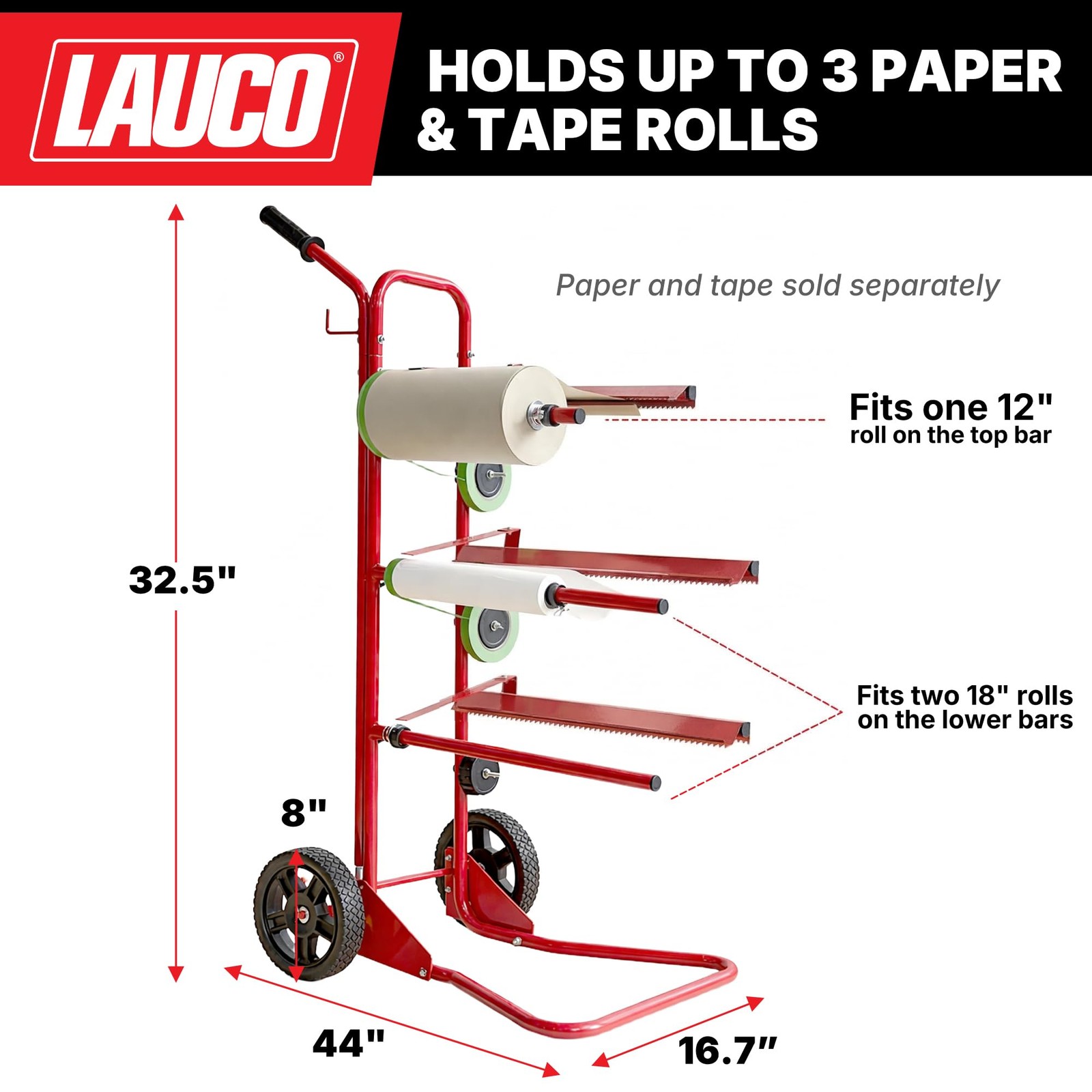 LAUCO Portable Slimline Mobile Masking Paper Machine Dispenser, Masking Machine