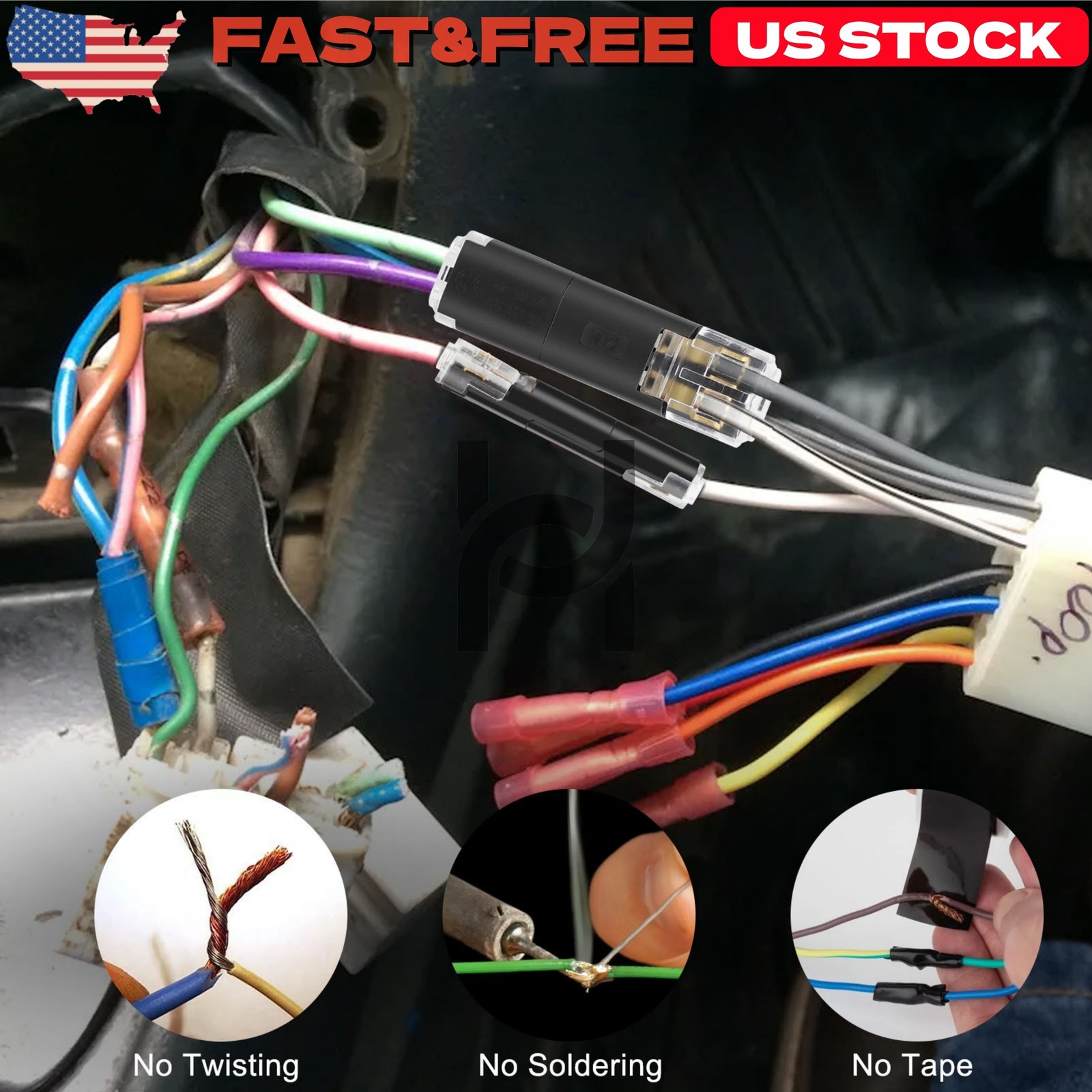 Reusable Quick Wire Connectors 80Pcs Plug-In Cable Terminal Blocks