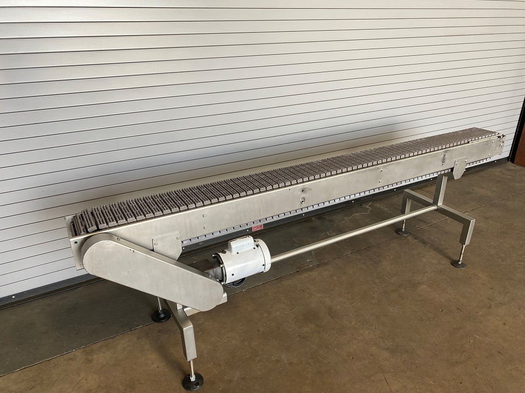 7.5″ x 10′ L Stainless Bottle Conveyor with Plastic Belt, Bottling, Conveying