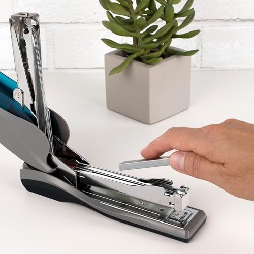 Desktop Stapler 25 Sheet Capacity Jam Free Reduced Effort Soft Grip Blue Gray