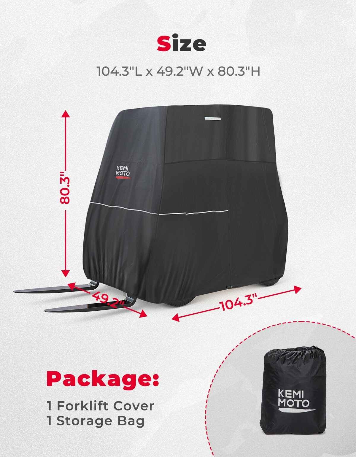 KEMIMOTO For most Standard Forklifts 420D Heavy Duty Forklift Storage Cover
