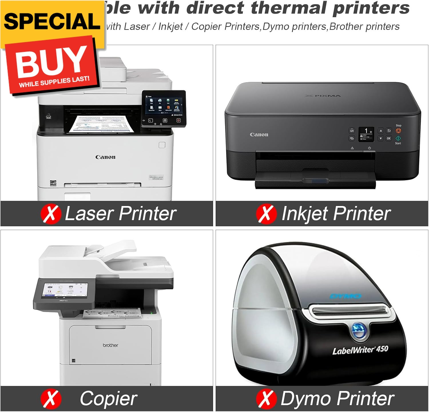 Fanfold 4 X 6 Direct Thermal Labels White Perforated Shipping Labels, 500Pcs per