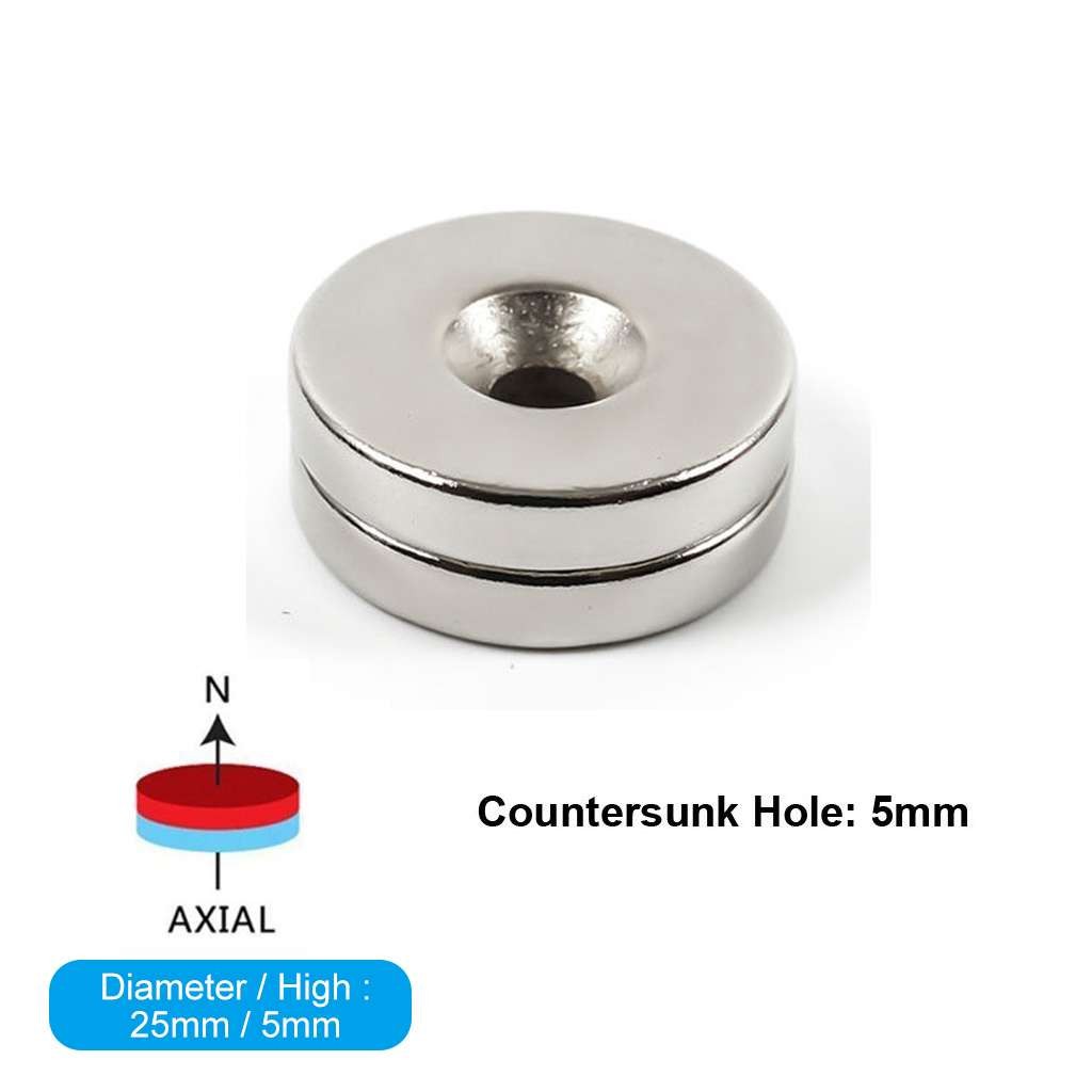 LOT Strong Countersunk Ring Magnets 20mm Diameter Rare Earth Neodymium Hole 5mm