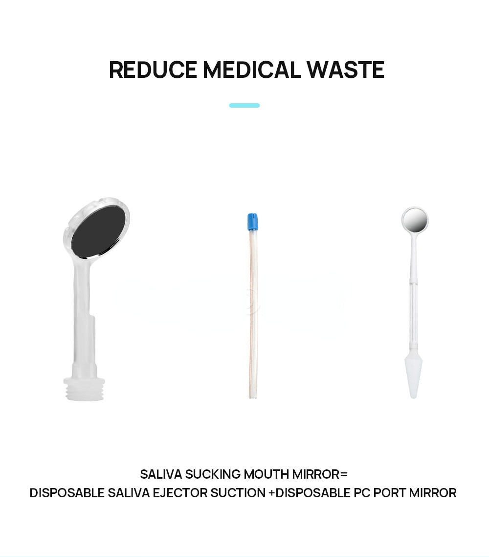1 set Dental Disposable Anti-fog Saliva Mouth Mirror 50 Pcs+Handle Silicon Tube