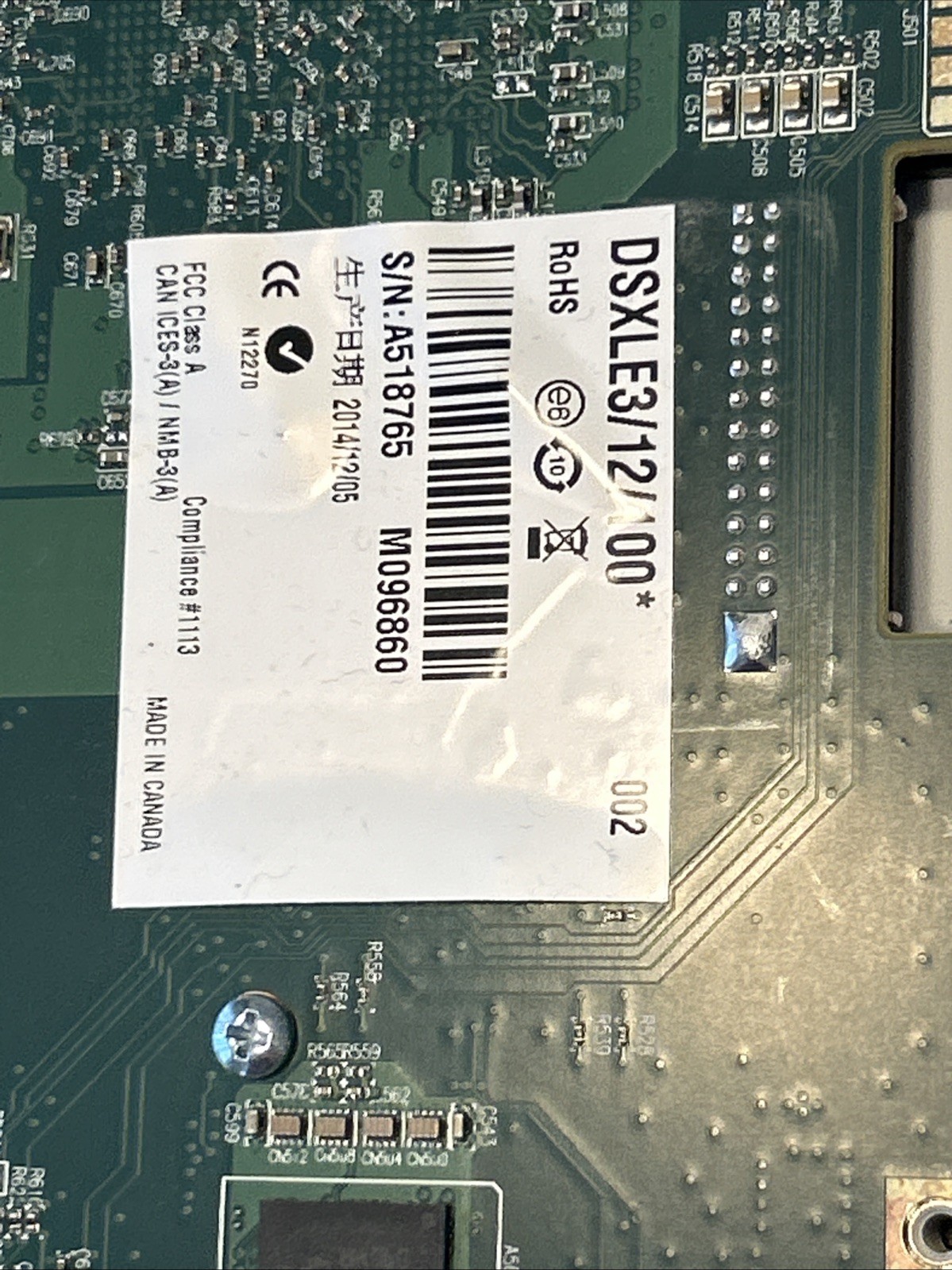 Matrox Y7431-00 REV.A DSXLE3/12/100 Capture Card