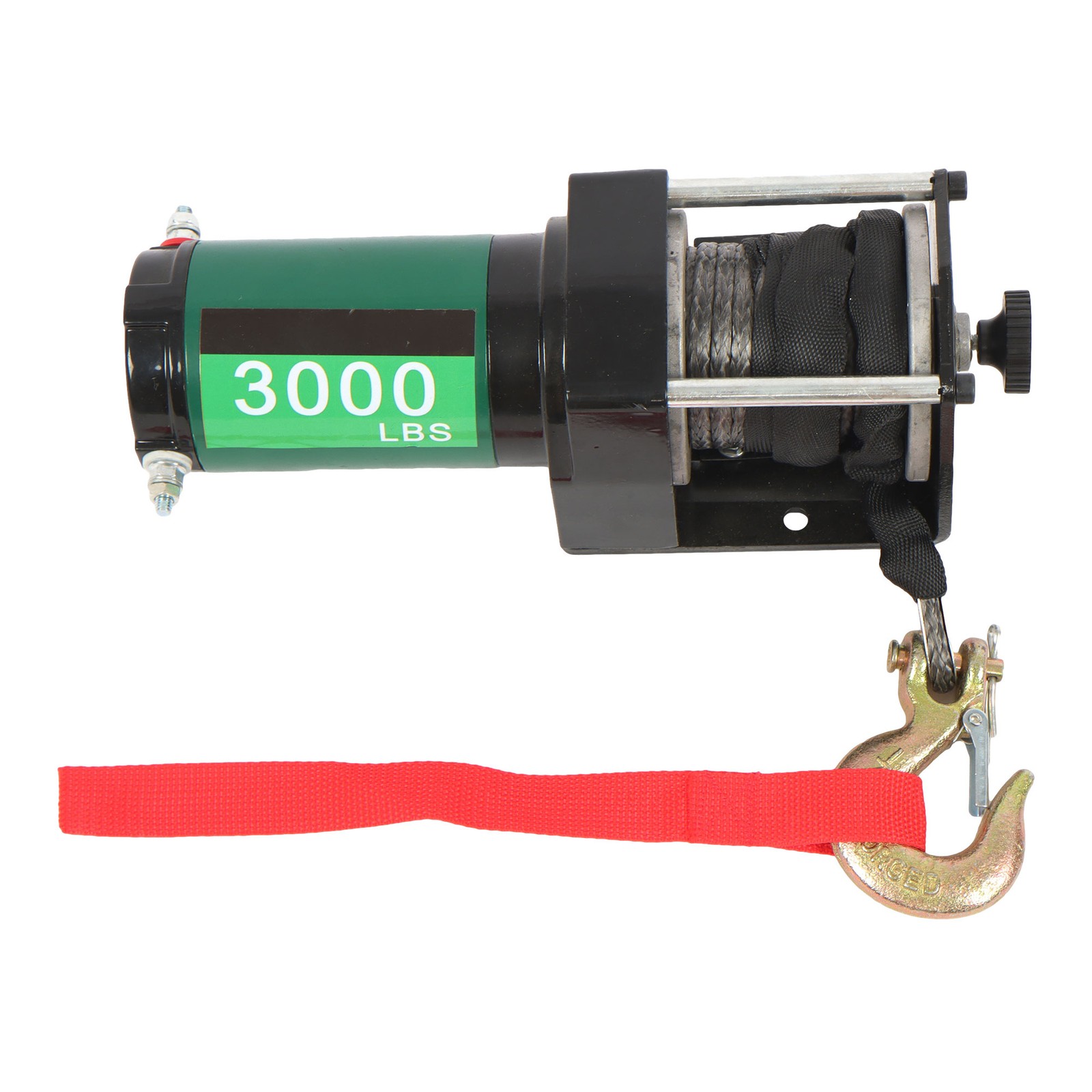 Electric Winch 3000 lbs 12VDC/1.3HP Synthetic Rope for Towing ATV/UTV 1/4″ Hook