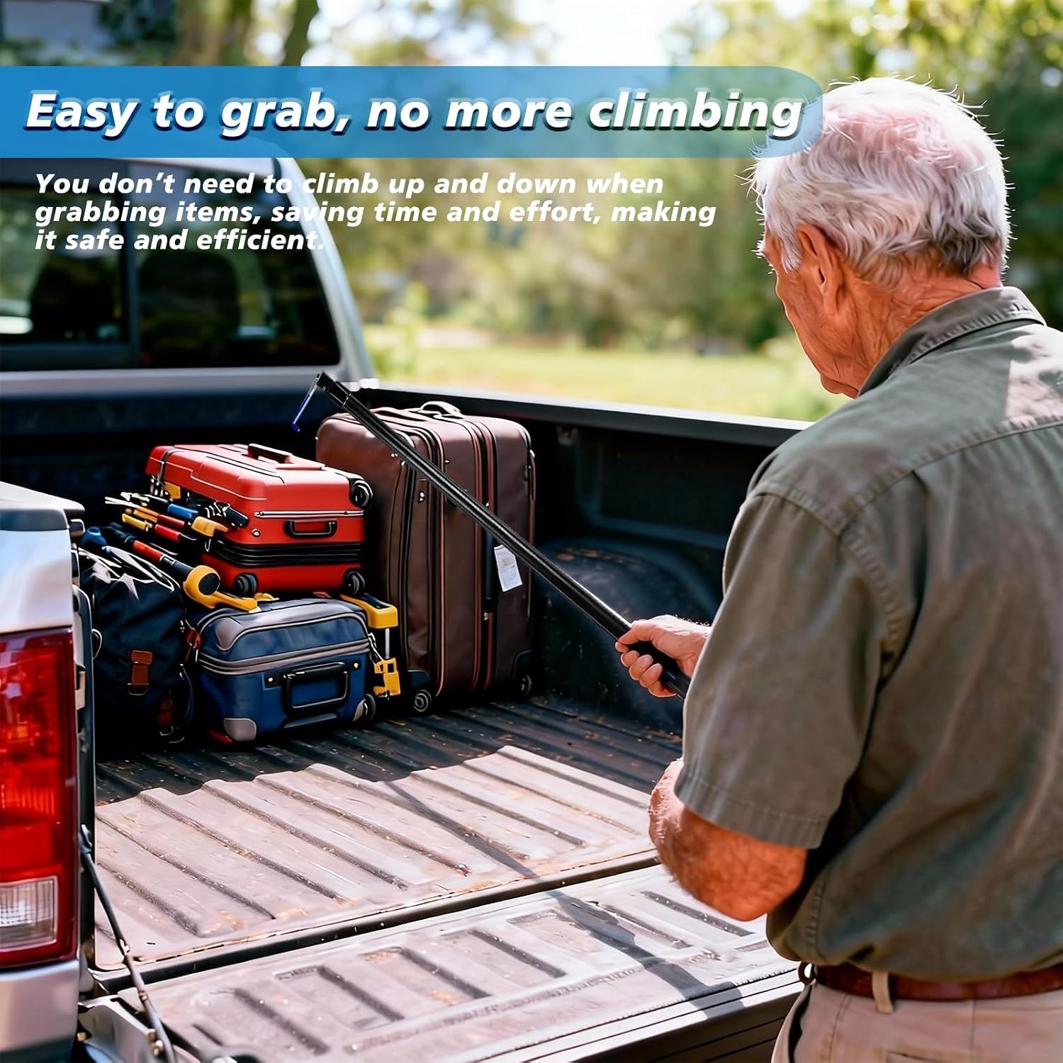 6.5FT Truck Cargo Grabber, 300lb Pull, Aluminum Alloy, Gen 2 Black