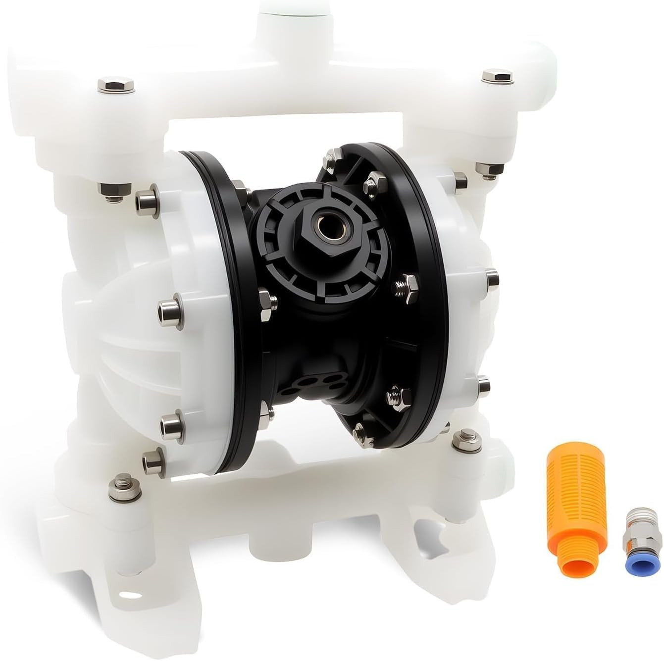 Pneumatic Double Diaphragm Pump PTFE 22GPM Max 120PSI 1″ In/Out | Used to Transp