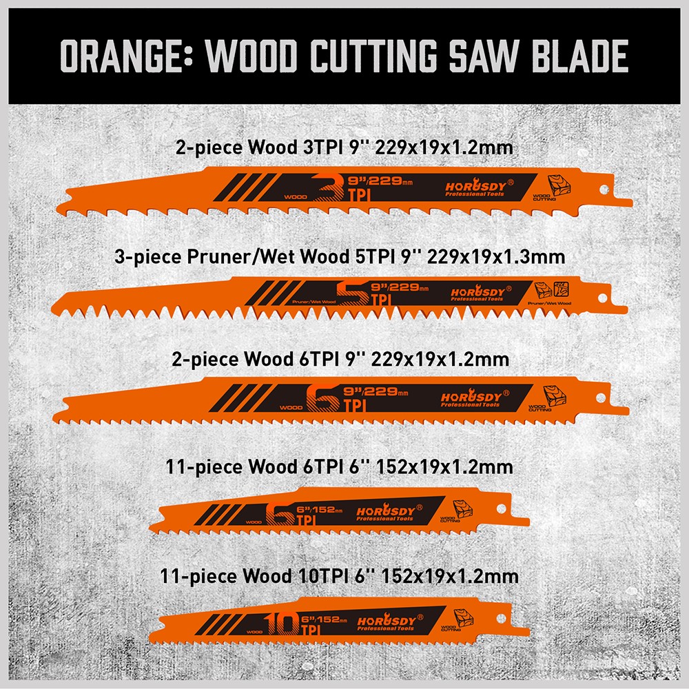 34 PC Reciprocating Saw Blade Set Metal Woodcutting Pruning With Organizer Pouch