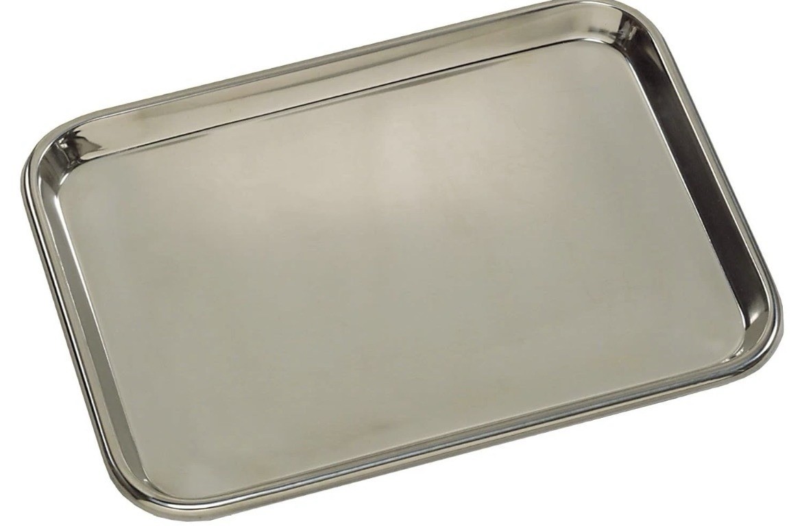 Grafco Stainless Steel Instrument Tray, Medium Size, Metal Surgical Mayo Tray fo