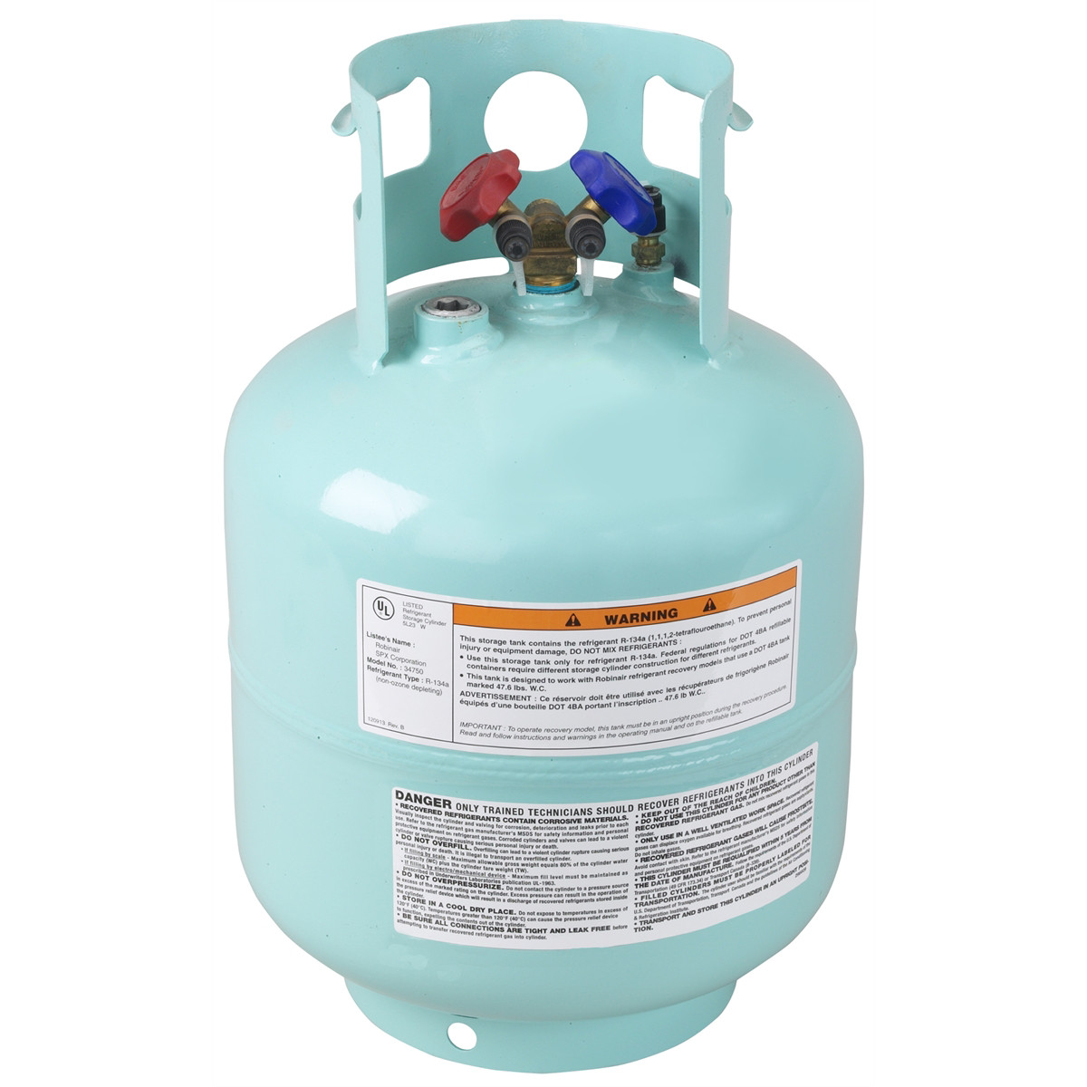 Robinair 50 lb. Refillable Tank, D.O.T. Approved, for R-134a 12134A, 34700, 341