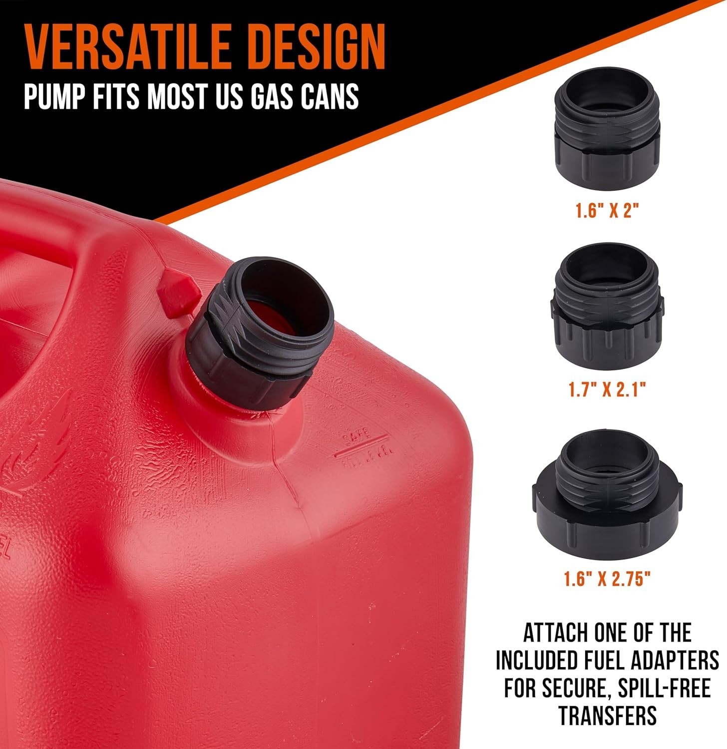 Fuel Transfer Pump for Gas Can with Precision Auto-Shutoff Nozzle | Fast 2.4G…