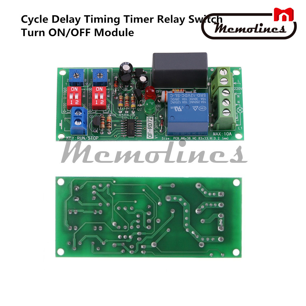 AC 110V 120V 220V 230V Cycle Delay Timing Timer Relay Switch Module Turn ON/OFF