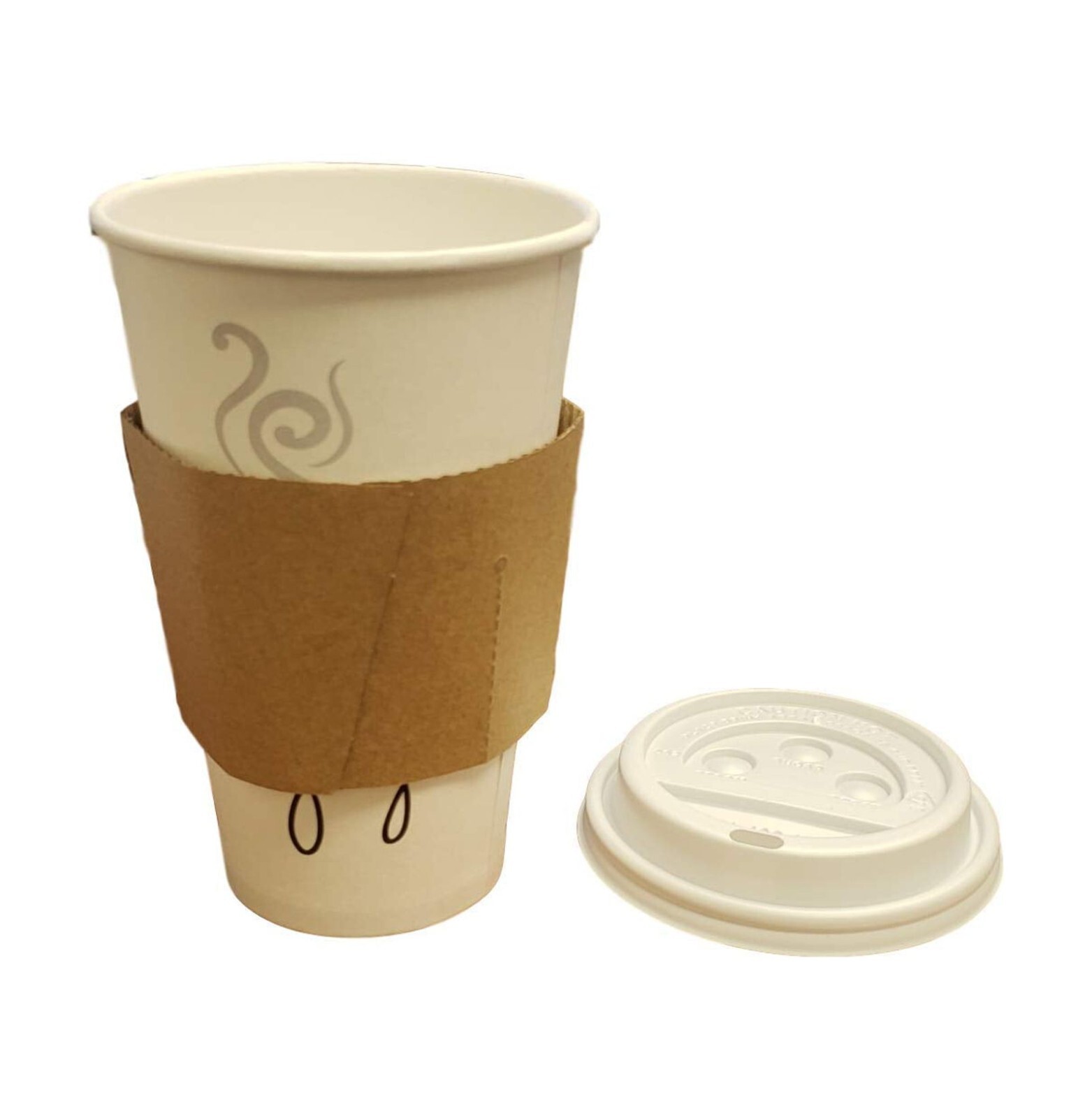 MT Products 16 oz Paper Coffee Cups with Lids and Sleeves – Set of 30