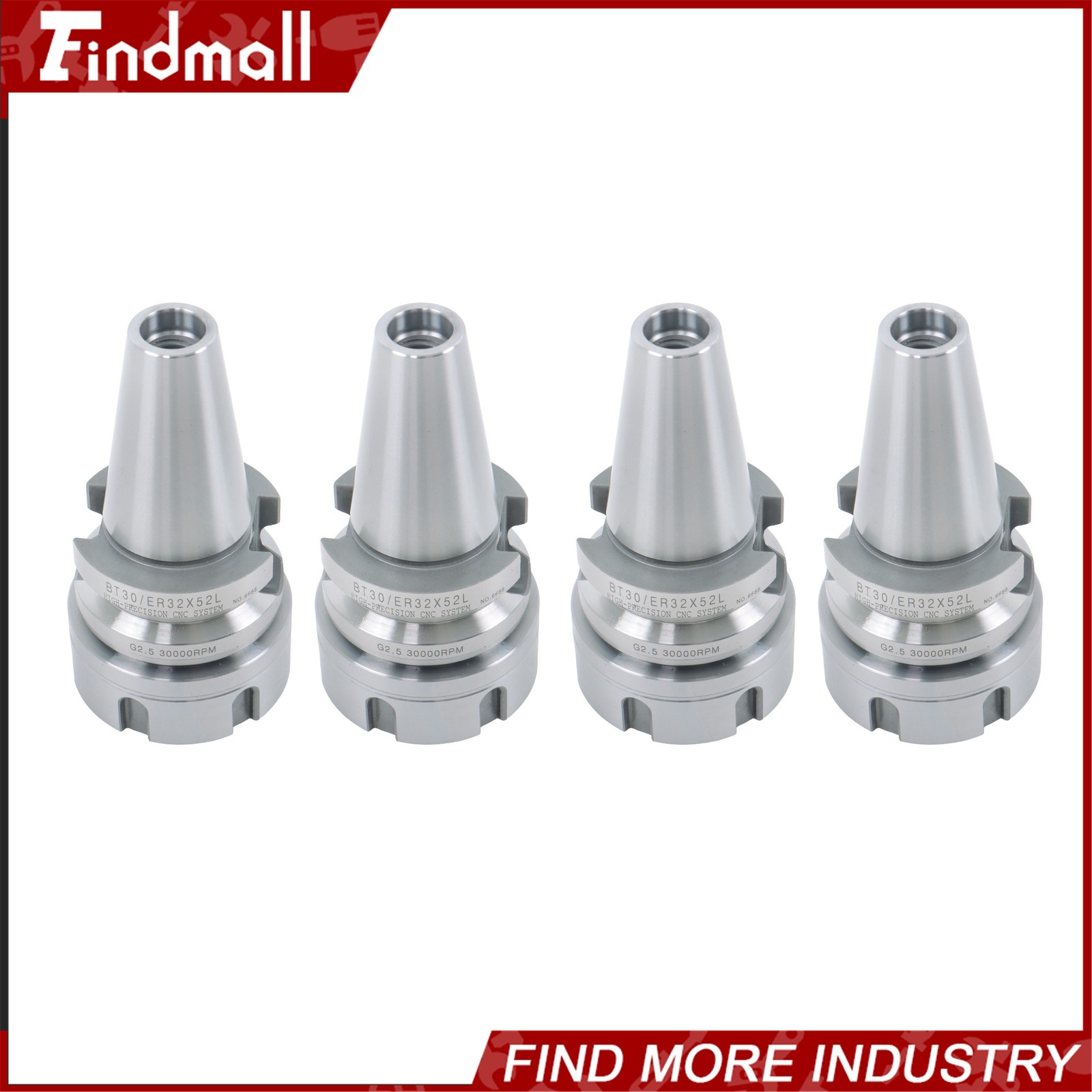 Findmall BT30 ER32 Tool Holder 4 Pack Set 2.05 Inch G2.5 Balanced 20000RPM