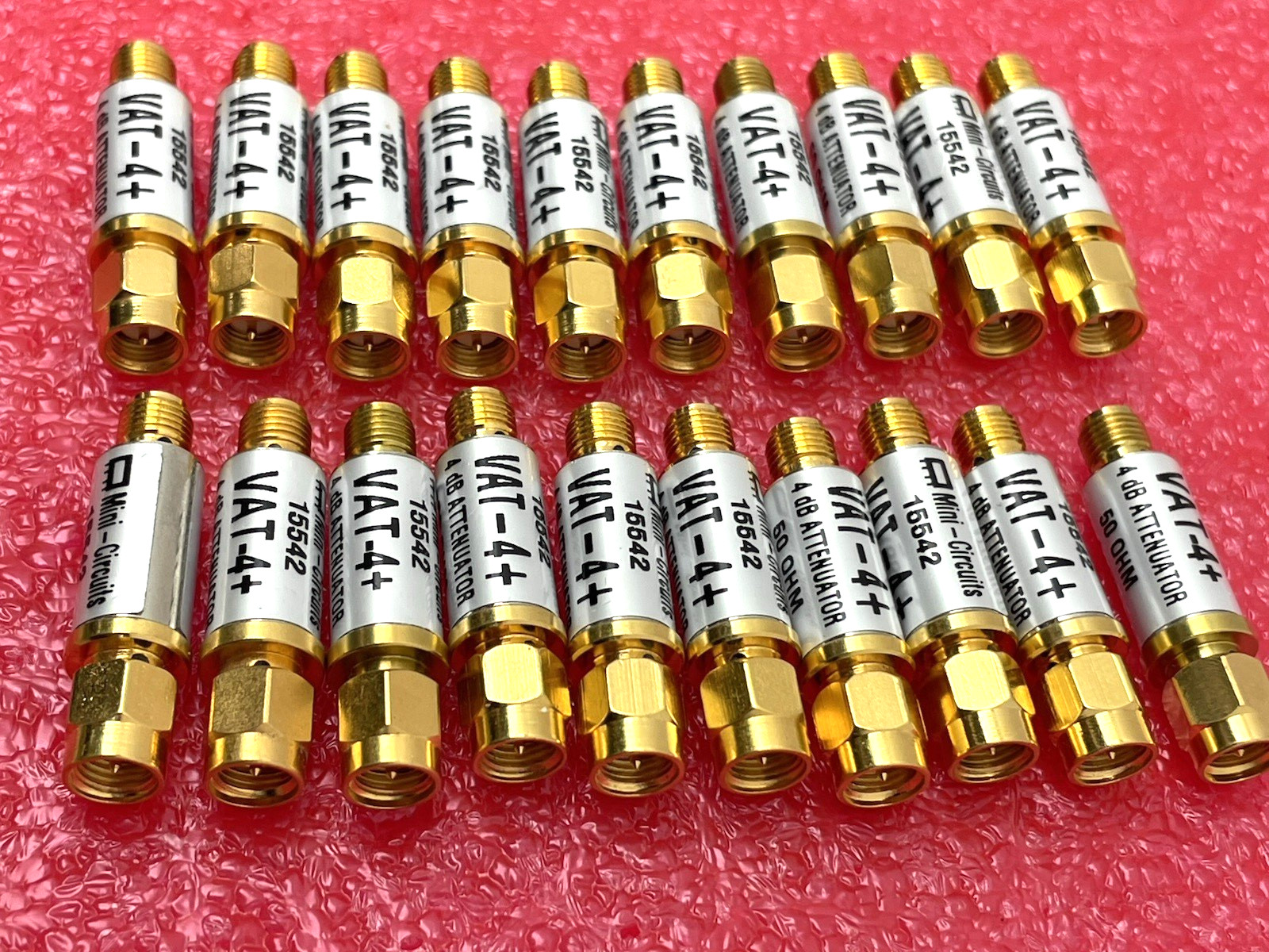 MINI-CIRCUITS 4 dB ATTENUATOR VAT-4+ FXD SS SMA 50 OHM 6 GHz (LOT of 20)