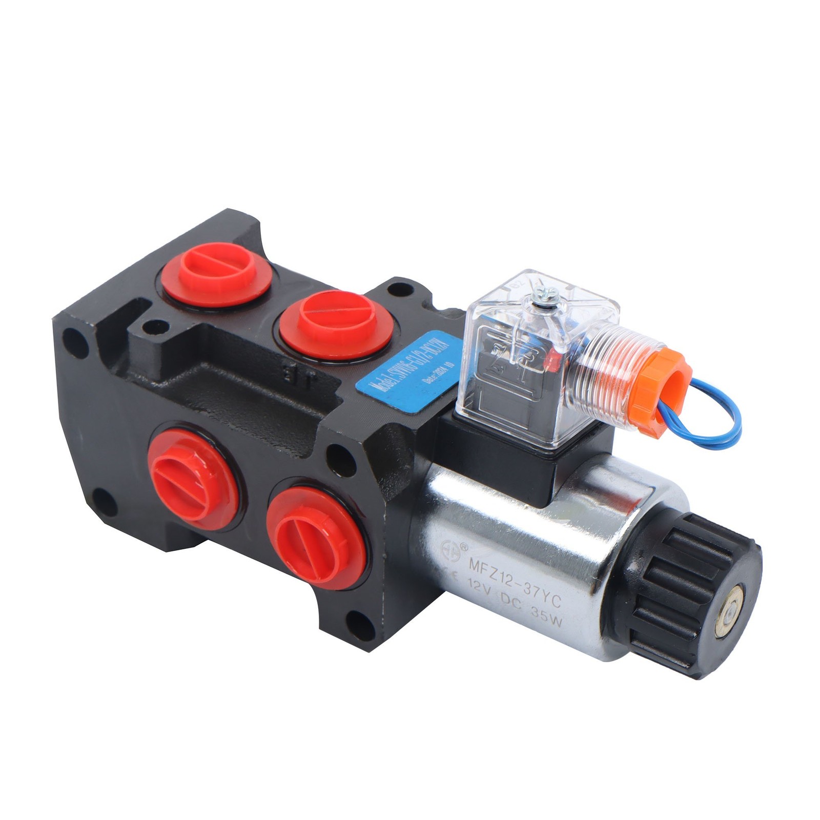 #10 SAE 6 Port 12V DC Hydraulic Solenoid Selector Diverter Valve 3Plug 13 GPM