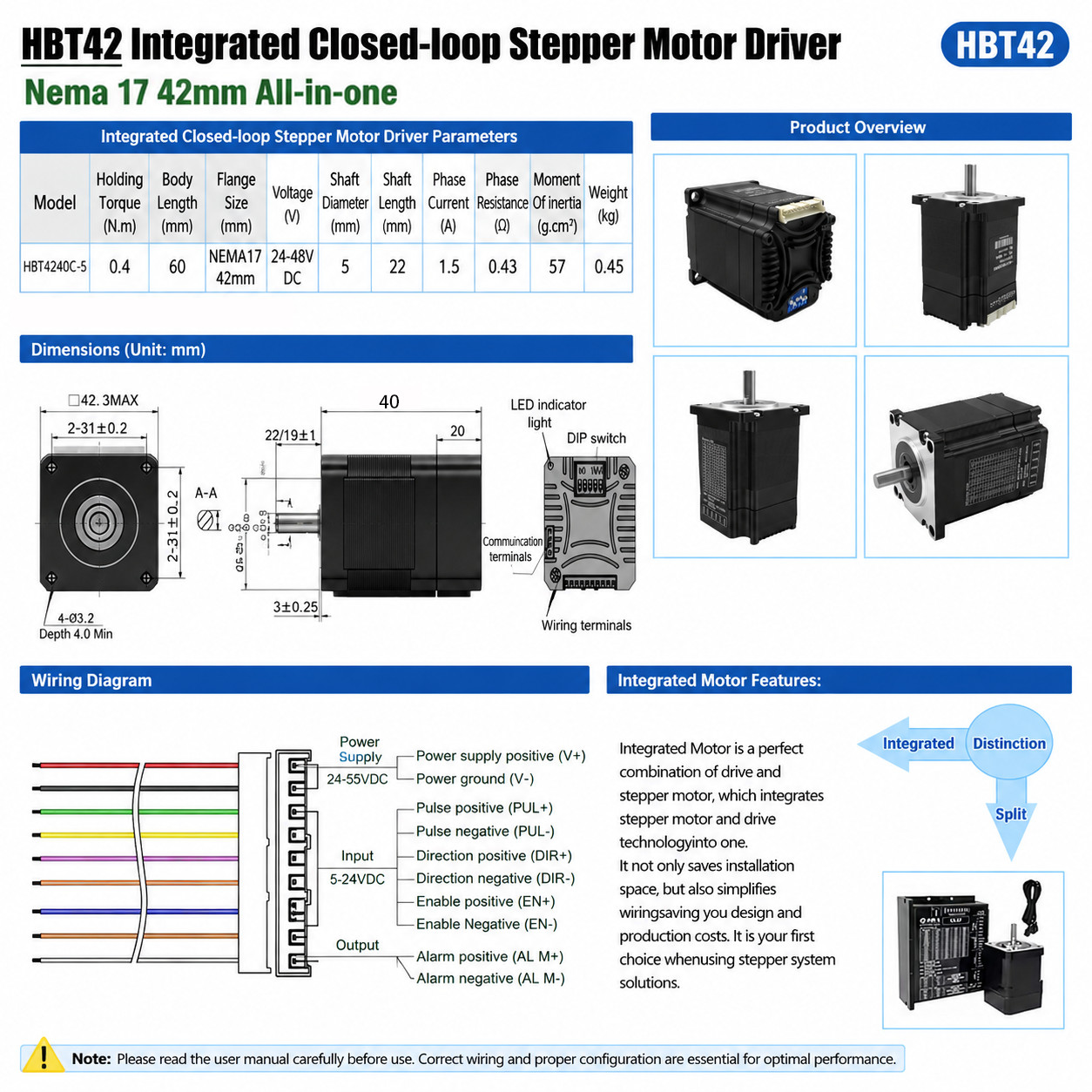 57 Nema23 86 Nema34 Stepper Motors Encoder Easy Servo Stepping Motor driver Kits