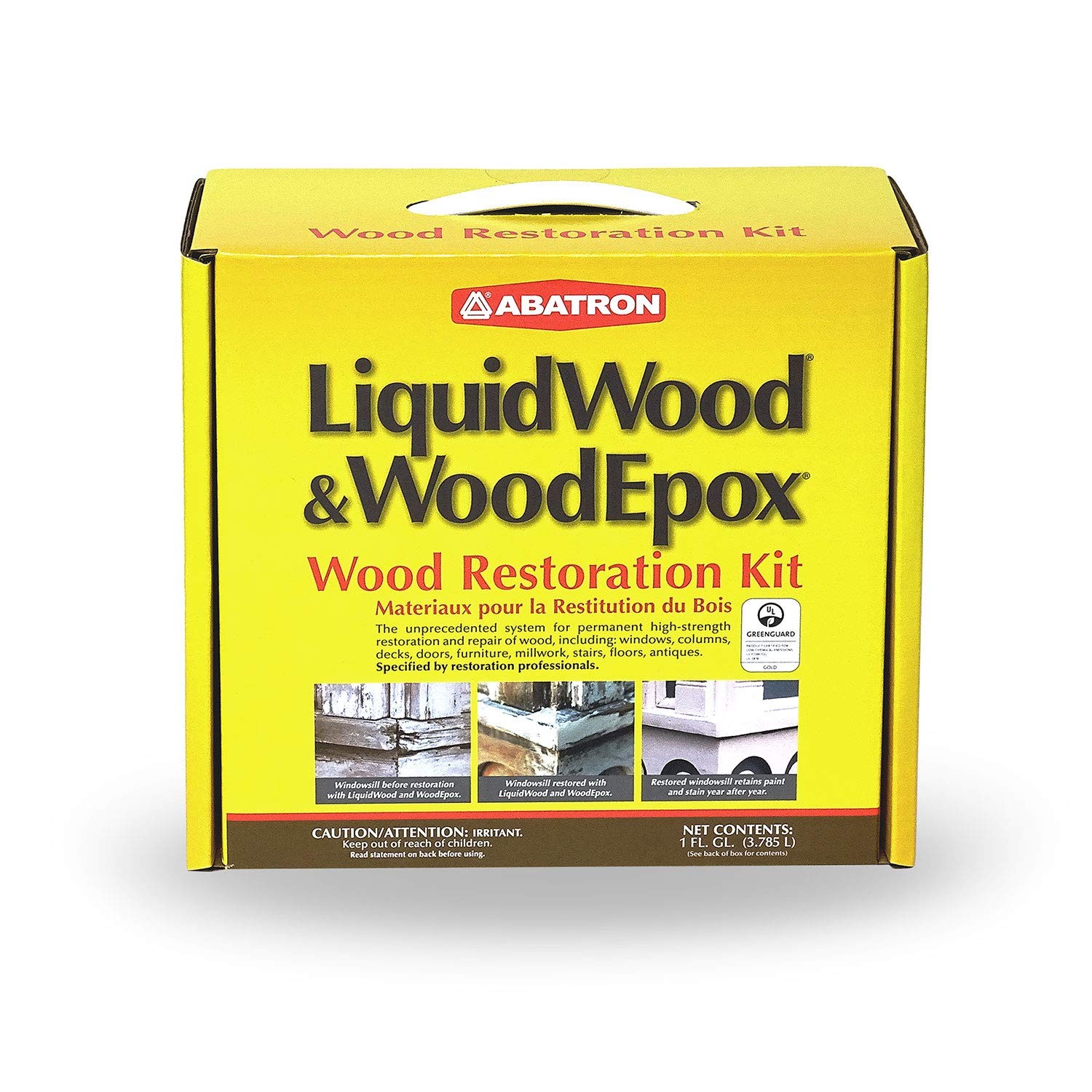 Abatron Wood Restoration Kit – 4 Quart – Includes LiquidWood Epoxy Resin Wood