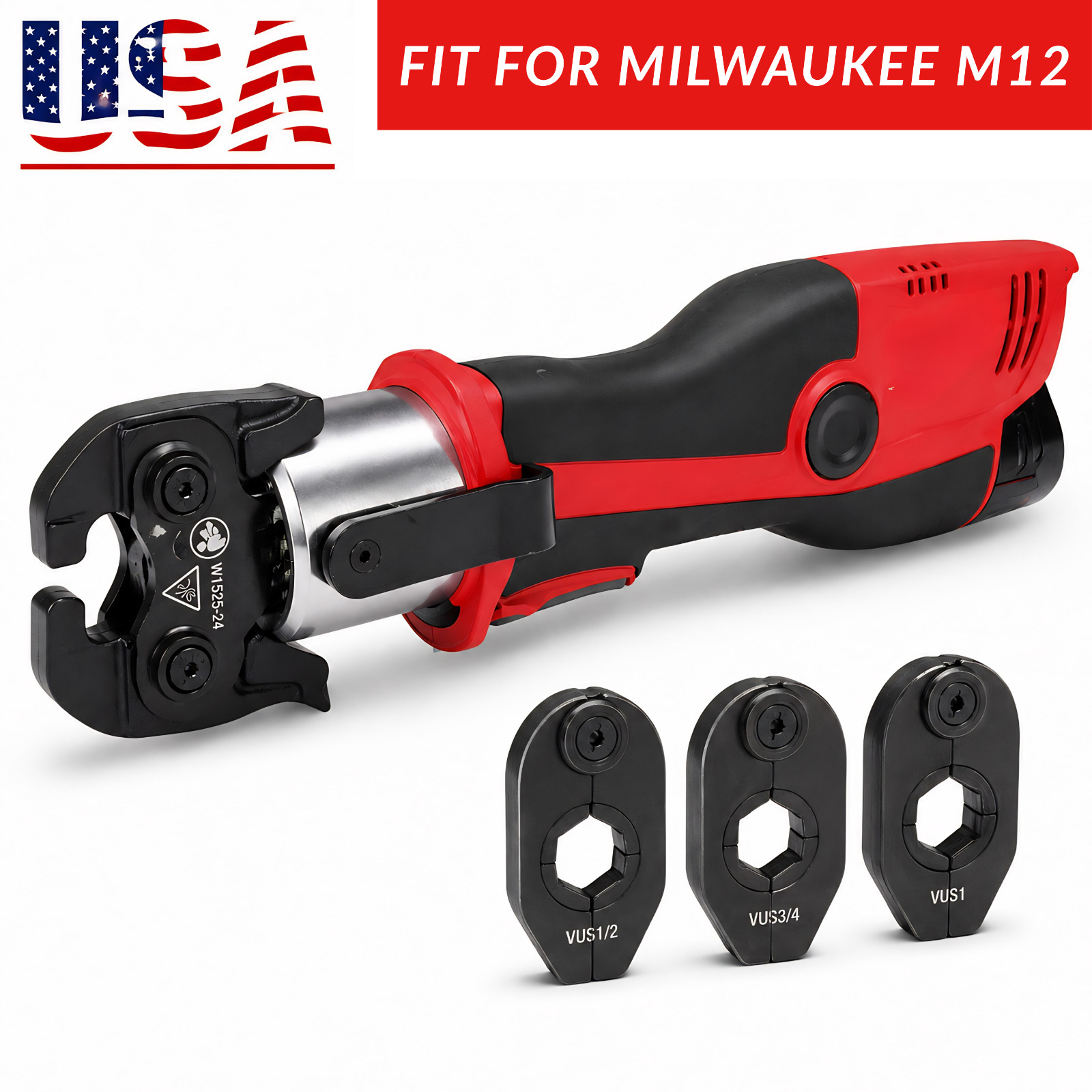 360-degree rotatable Press Jaw Compatible with Milwaukee 2473 M12 Ring Jaw Set