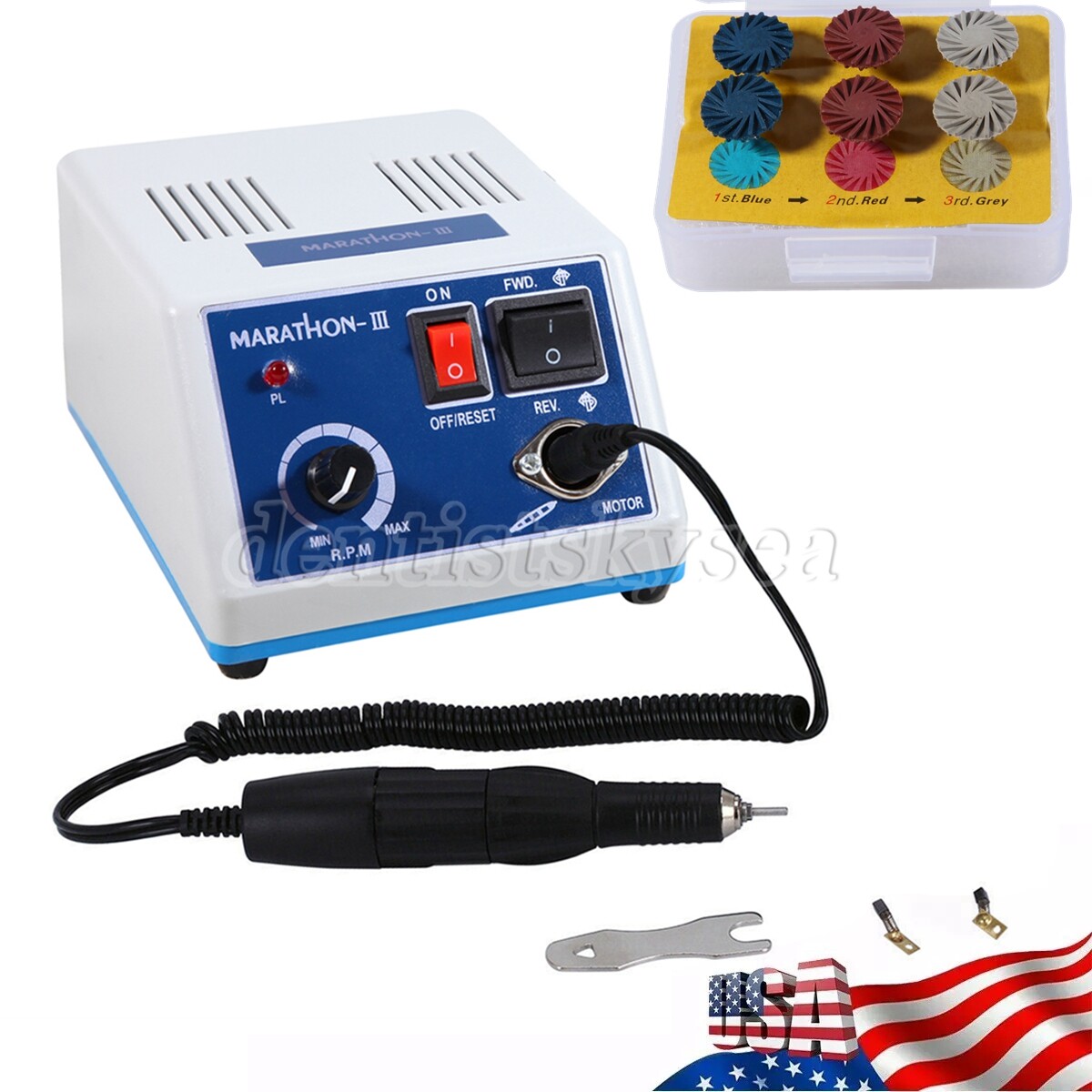 Lab Marathon Electric Micromotor Polishing /35KRPM Motor Handpiece / Burs Dental