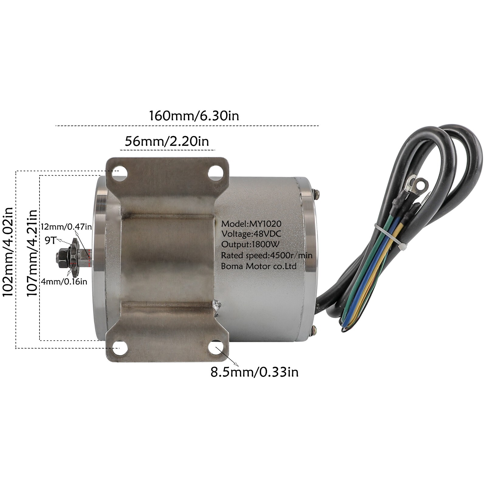 1800W/2500W/ 3000W Brushless Motor Fit Electric Scooter Razor Mower Golf 48V-72V