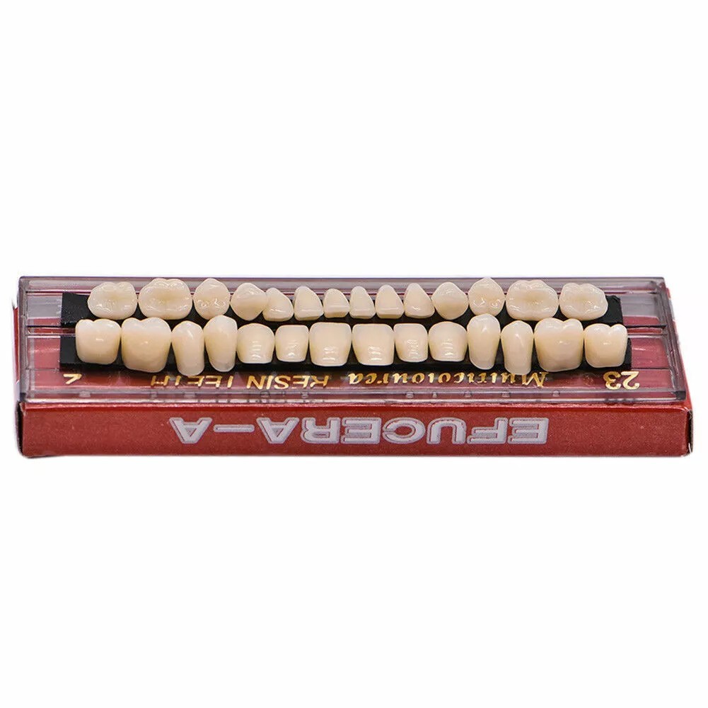 56 Pcs (A2+A3) False Teeth Dental Complete Acrylic Resin Denture Teeth #23 Shade