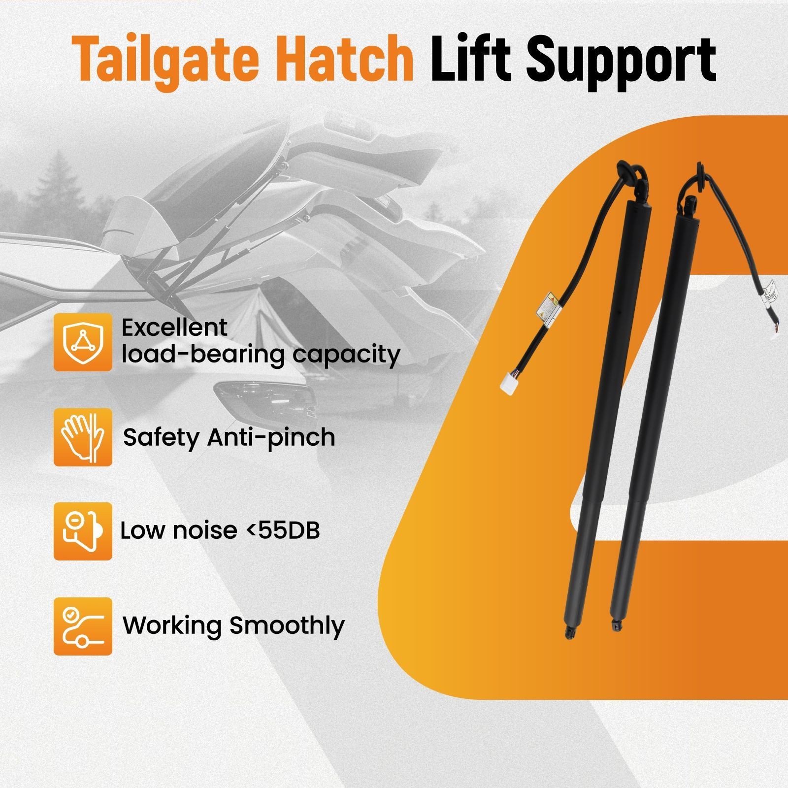 Pair Rear Power Hatch Lift Supports for Toyota Highlander Hybrid Bronze LE 2022