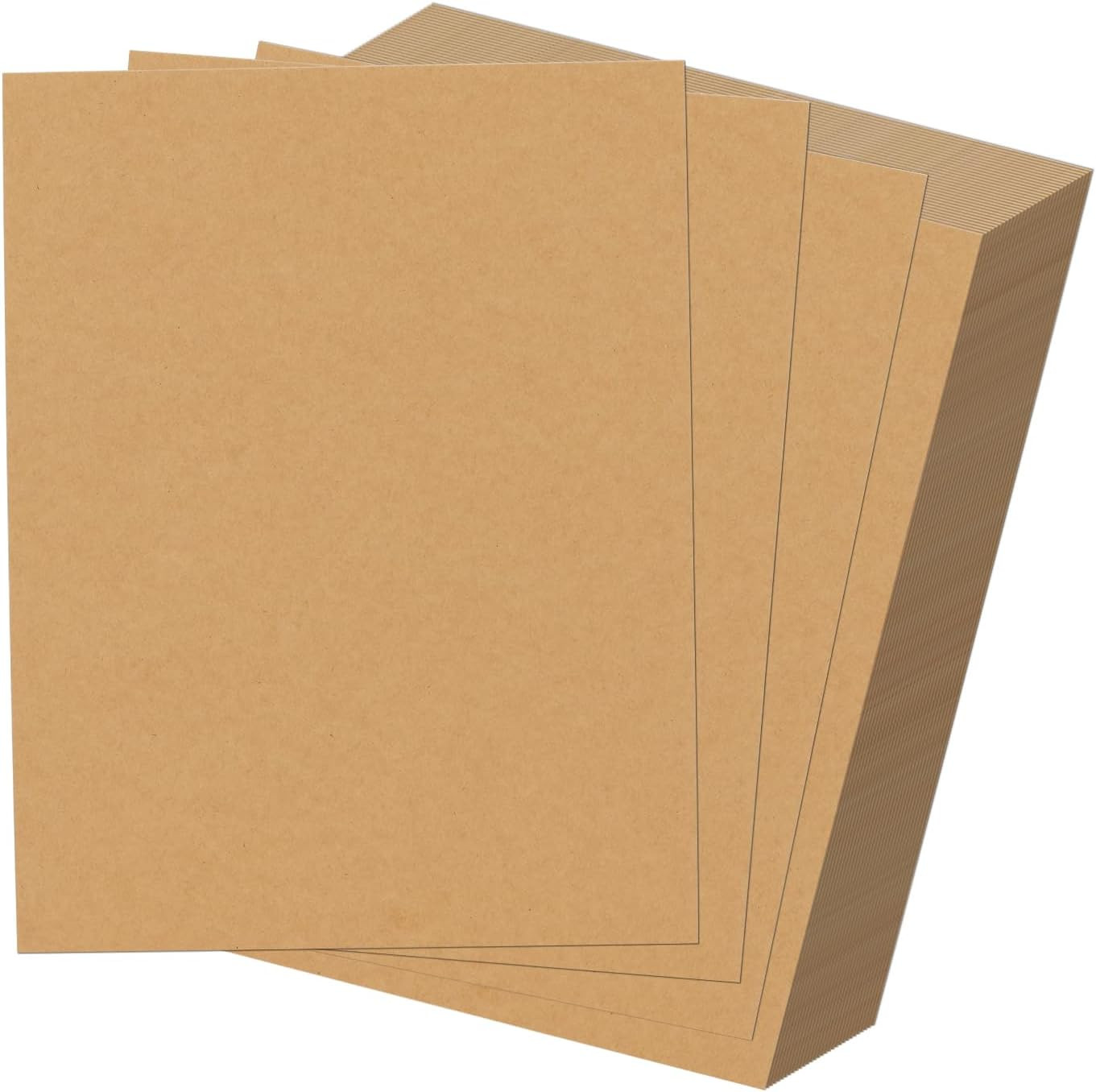 100 Pack 8.5X11 Chipboard Sheets, Kraft Cardboard for Shipping, Scrapbooking, DI