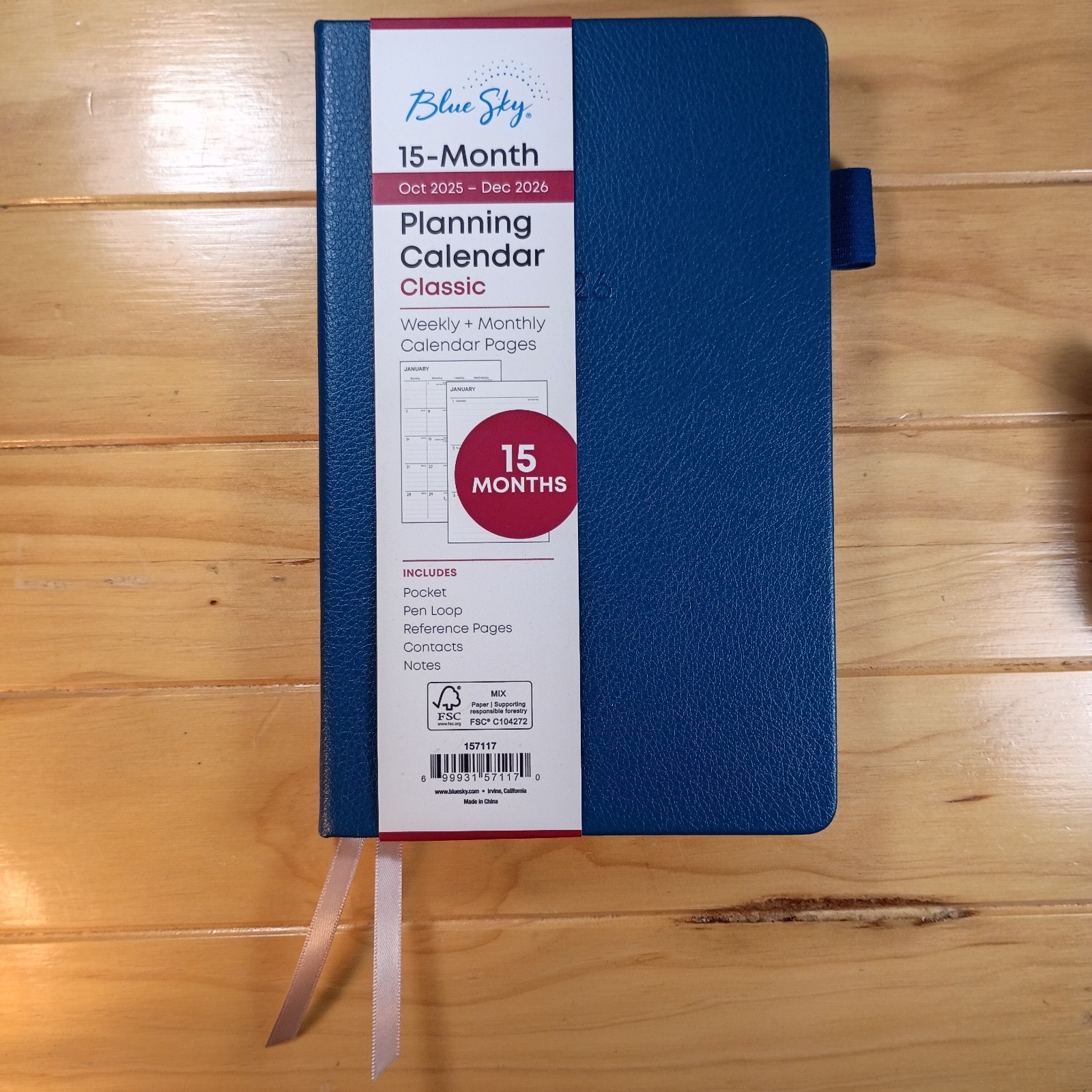 Blue Sky 2026 15 Monthly Weekly Planning Calendar. 5″ X 8″ In. hardcover New