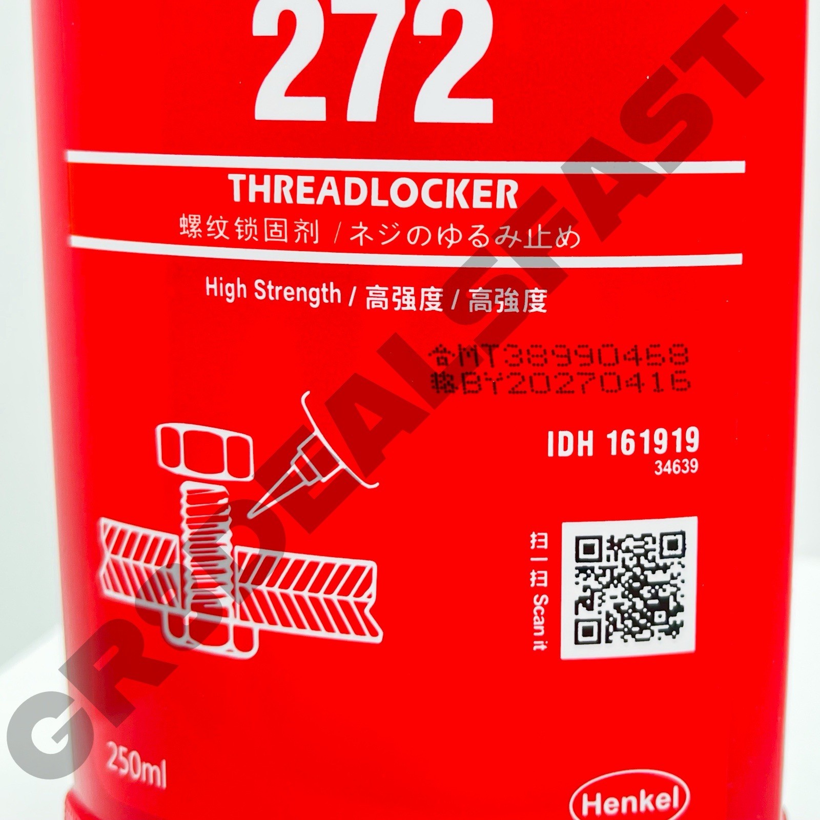 Loctite 272 High Temp High Strength 1.5” Thread Nut Bolt (250ml) 🔥2027 DATE🔥