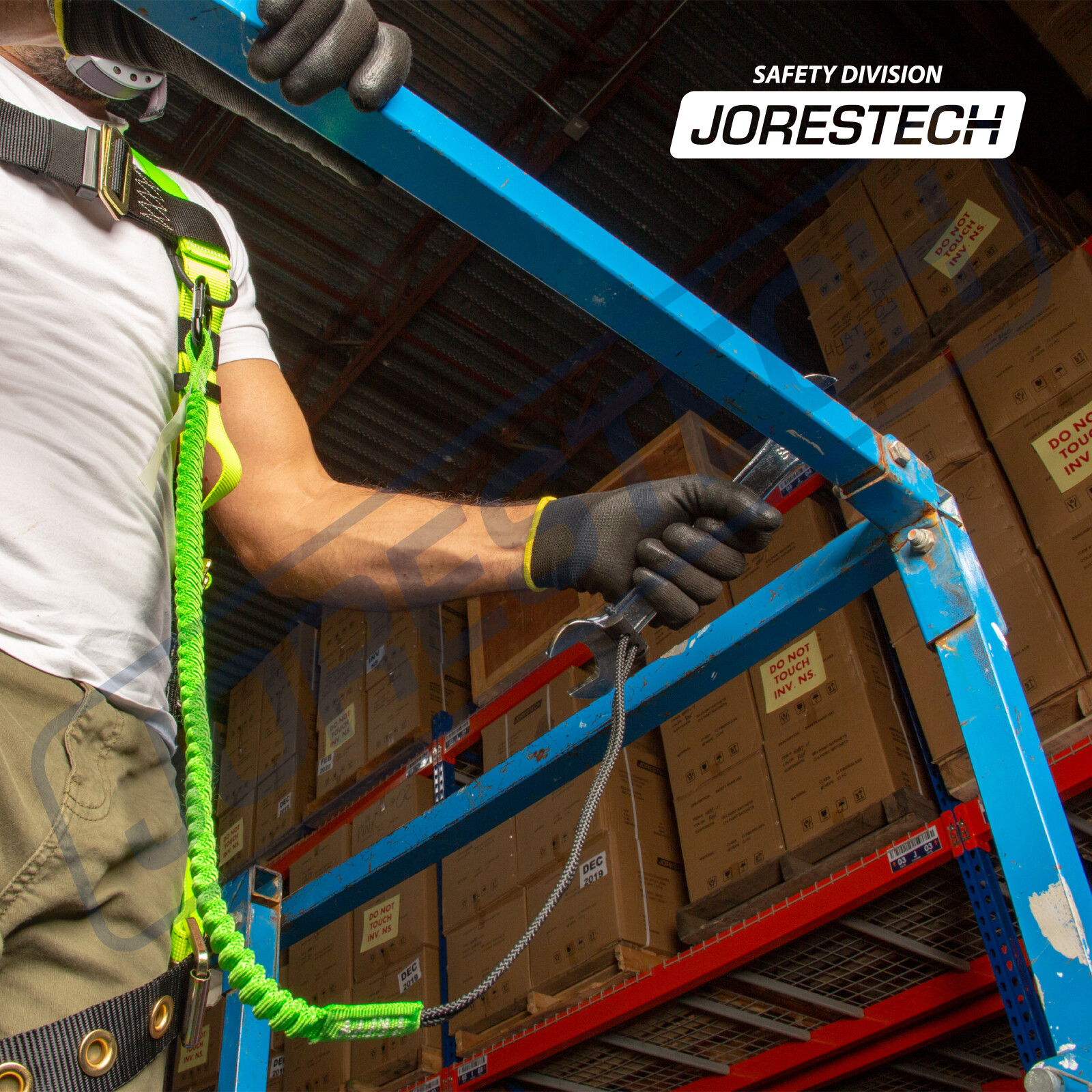 Tool Lanyard Shock Absorbing with Carabiner, 15lbs JORESTECH