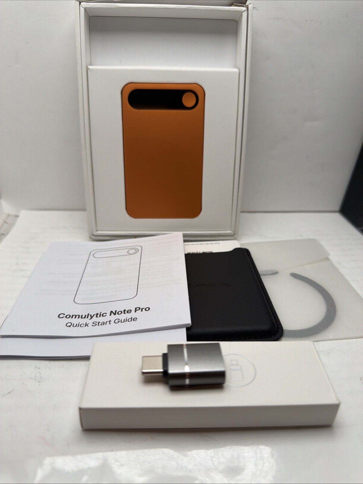 Comulytic Note Pro AI Voice Recorder Unlimited Transcribe Sum Orange NO CORD :D2