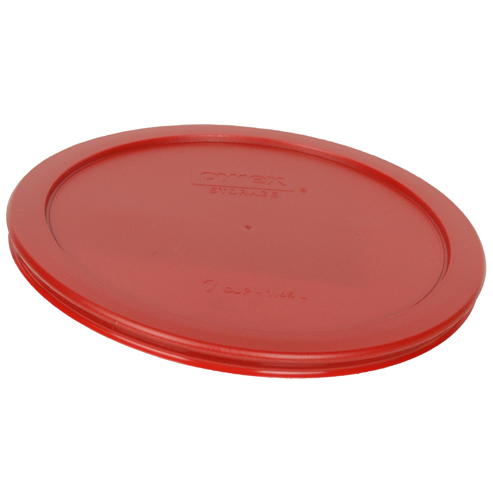 Pyrex (3) 7200-PC, (3) 7201-PC, (3) 7402-PC Poppy Red Plastic Food Storage Lids