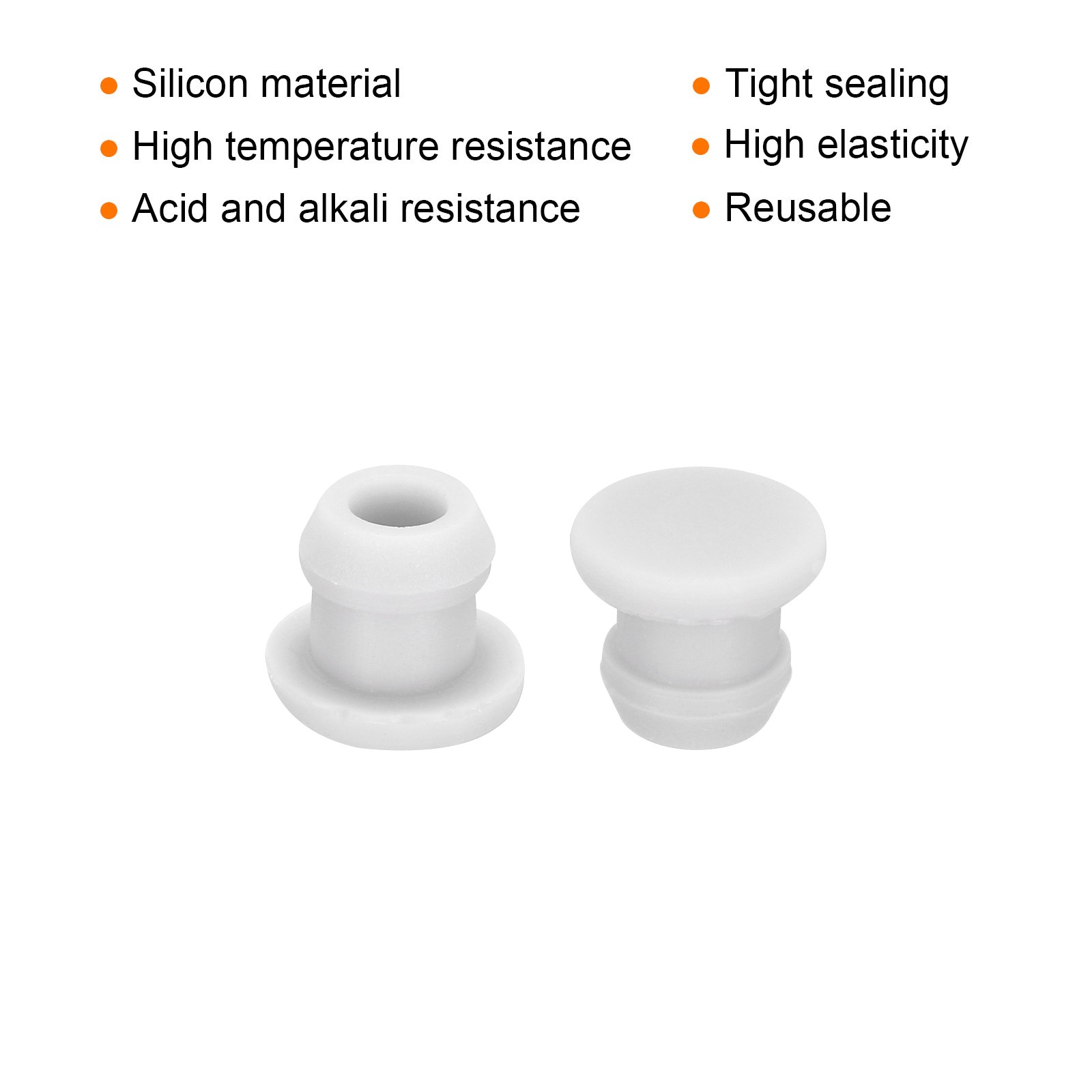20pcs Silicone Hole Plugs Flush Type Panel Round Hole Plugs 6.5mm Diameter Grey