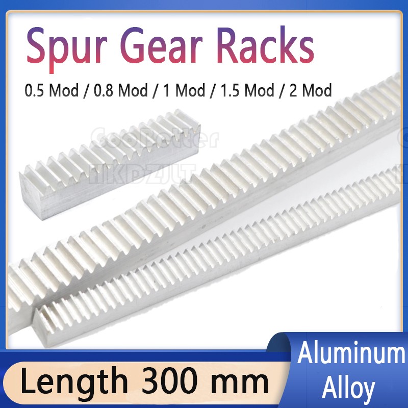 Spur Gear Racks 0.5 – 2 Module 300mm For CNC Router Linear Motion Aluminum Alloy
