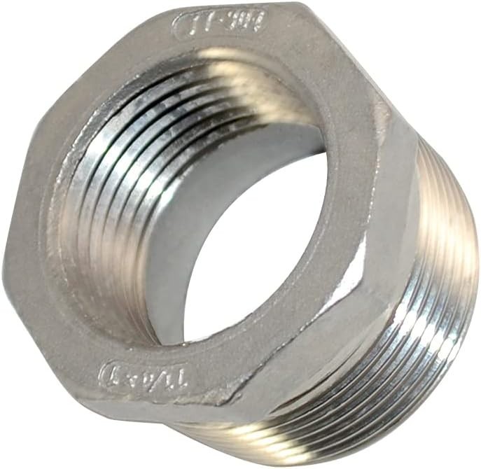 High Pressure 1-1/4″ Male to 1″ Female NPT Stainless Steel Adapter Fitting